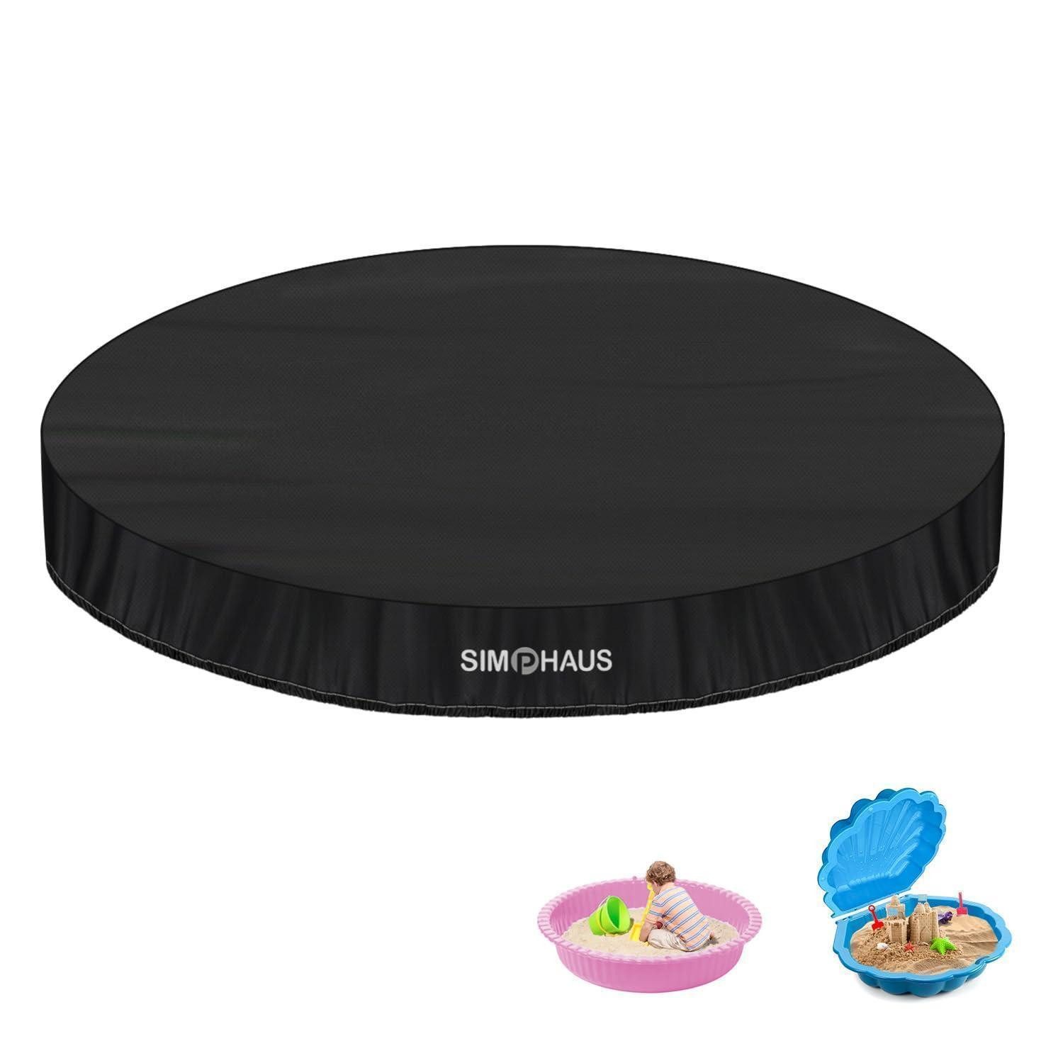 LuxusKollektion Sandkasten-Abdeckplane Sandmuschel Abdeckung rund wasserdicht Gummizug 420D Oxford Ø100x15cm (1-St)