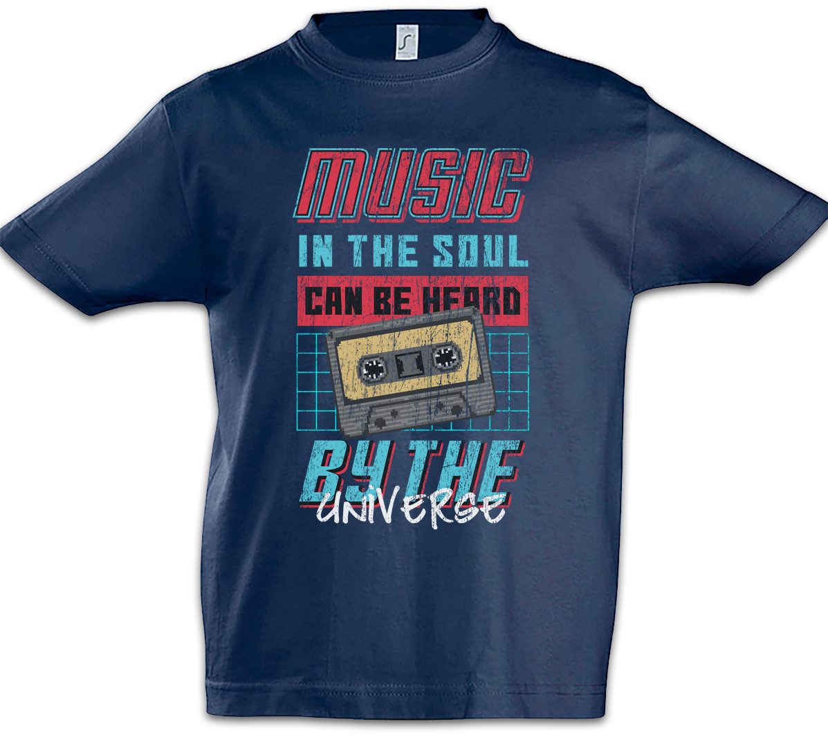 Print-Shirt Pixel Music In The Soul Kinder T-Shirt 80s Cassette Tape MC Audio