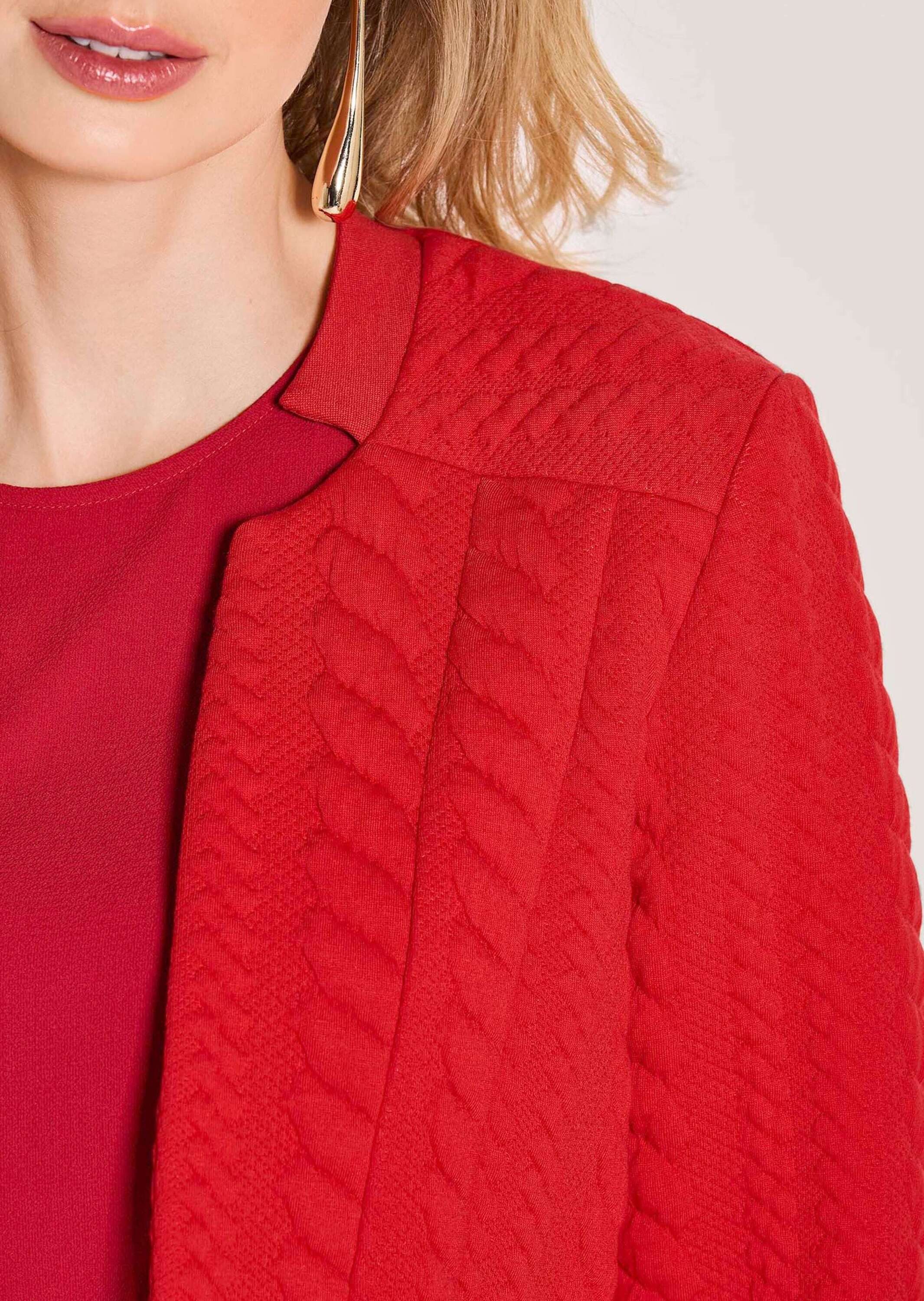 MADELEINE Kurzblazer Langarm Jerseyblazer mit Stehkragen Uni-Design, kleiner Stehkragen, verschlusslos gearbeitet – Bild 4 von 5
