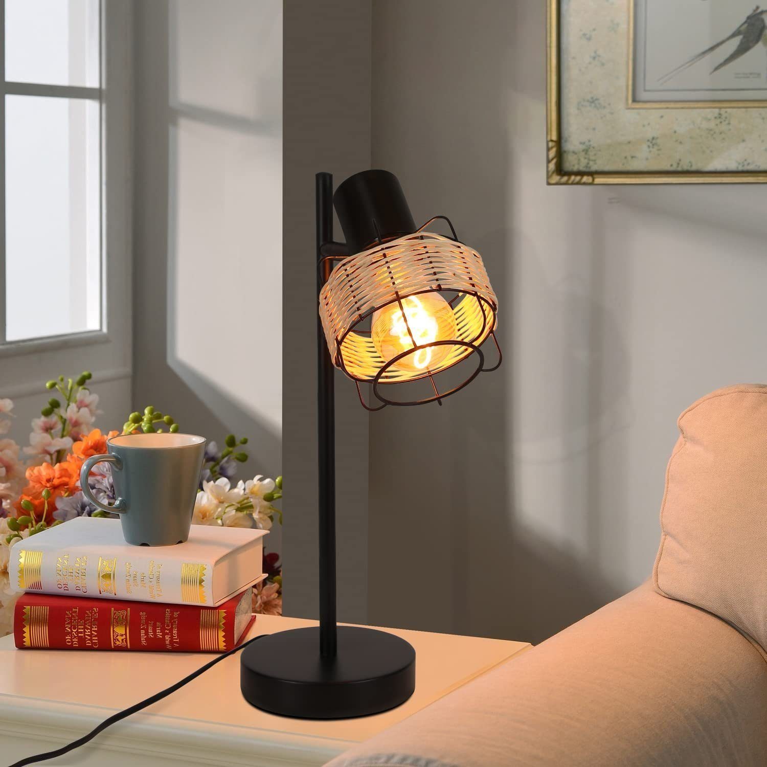 Nettlife Tischleuchte Schwarz Vintage E27 Landhaus günstig online kaufen