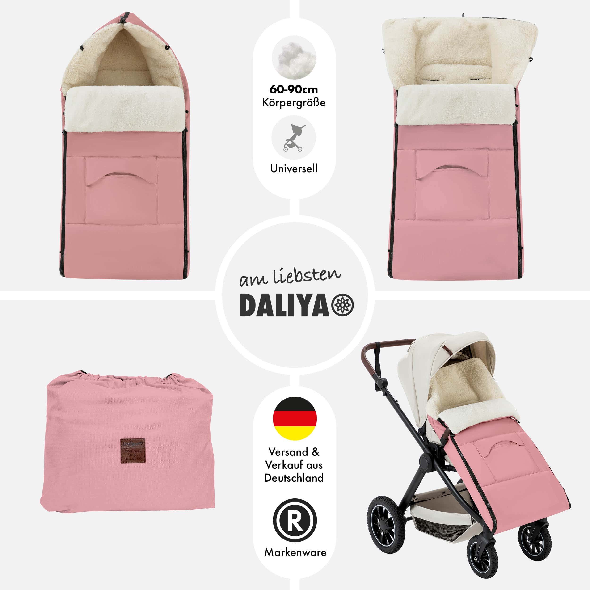 Daliya® Fußsack Schlafsack und Fußsack für Buggy und Sportsitz, Winterfußsack, Universell für alle Kinderwagen, Kuschelig, Tasche zum Verstauen