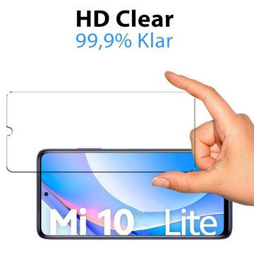 CoolGadget Schutzfolie Panzerfolie für Xiaomi Mi 10 Lite, (9H Härtegrad, 2x Schutzglas, 1xReinigungset), Displayfolie Schutzfolie 2 Stück für Xiaomi Mi 10 Lite Glas Folie