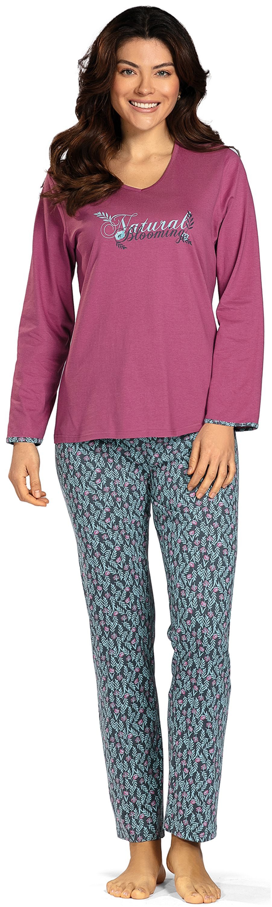 comtessa Schlafanzug Mellow Luxe (Set, 2 tlg., 2-teilig) Damen Pyjama lang Baumwolle Langarm auch große Größen