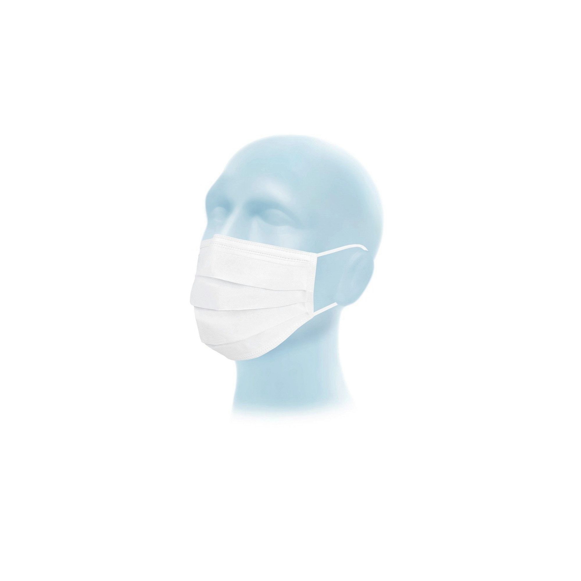 MediTrade Mund-Nasen-Masken SUAVEL® Protec Plus - OP Gesichtsmaske - 3 lagig, weiß - 50 Stück
