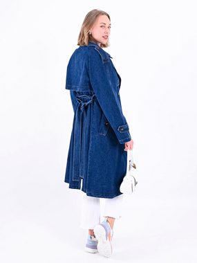 MODAFEIN Trenchcoat Jeans Dunkelblau