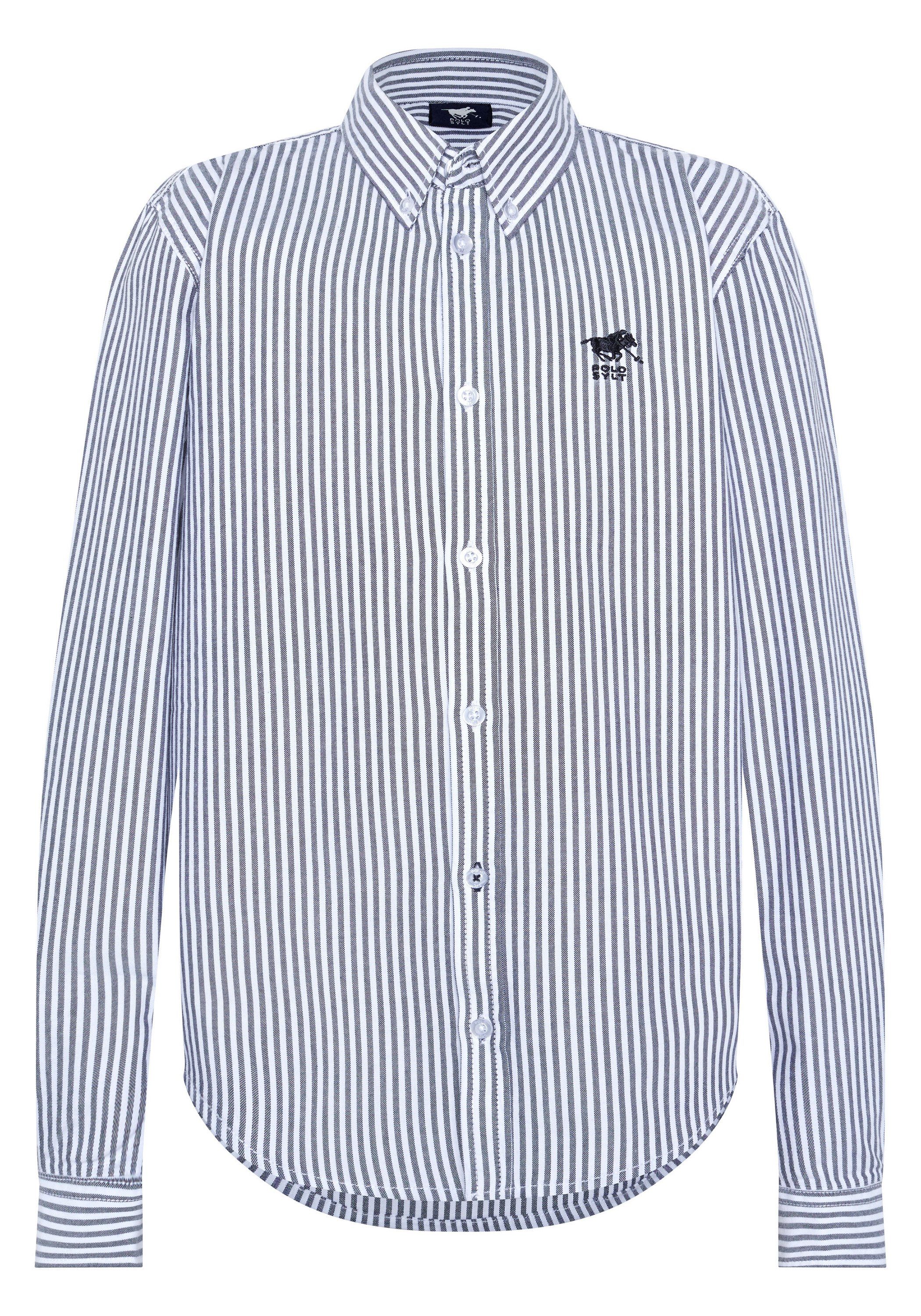 Polo Sylt Langarmhemd mit Streifen 4810 Dark Blue/White