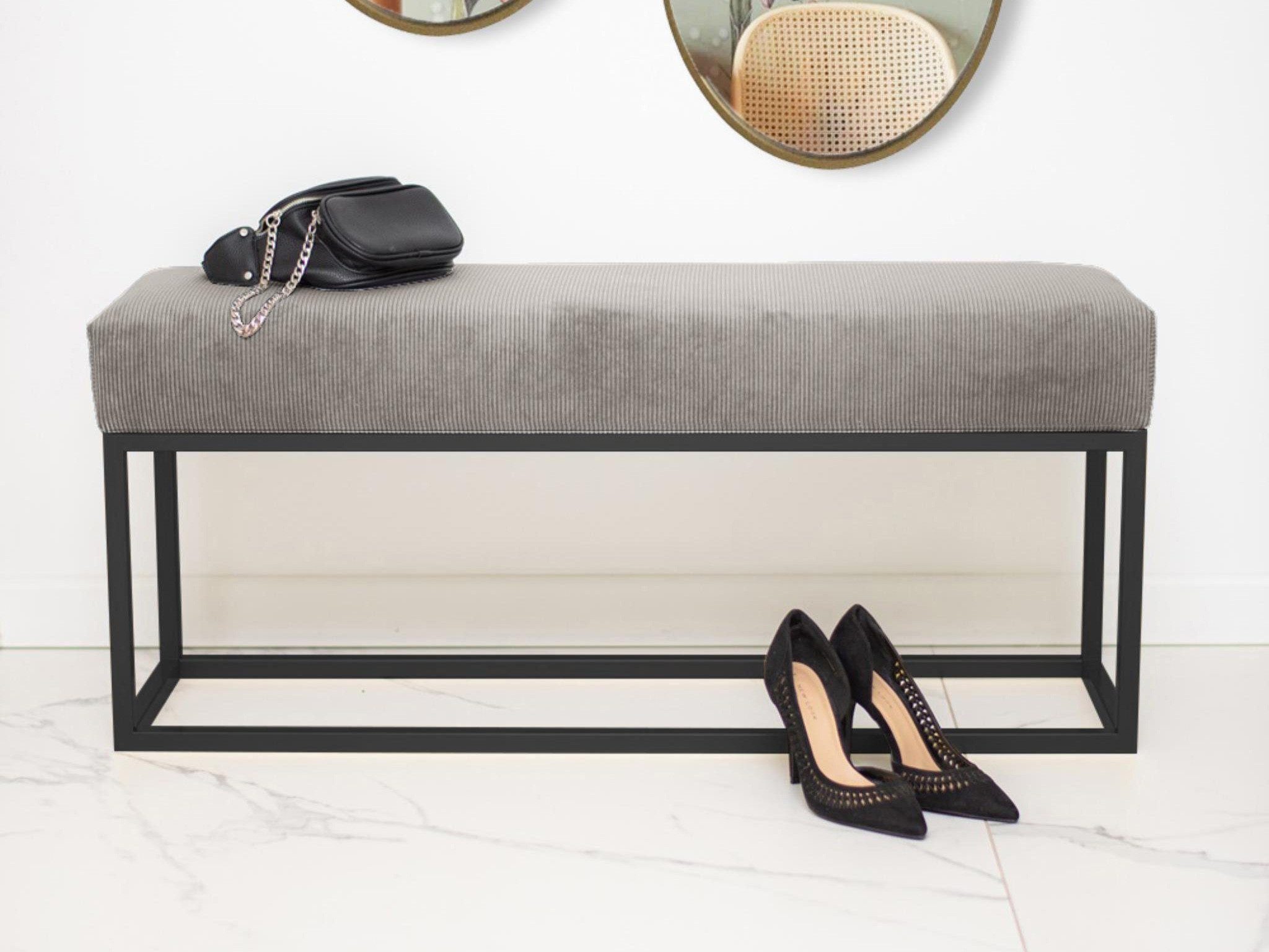 Beautysofa Polsterbank Bonn (modernes Bank aus Cordstoff, mit Metallgestell)