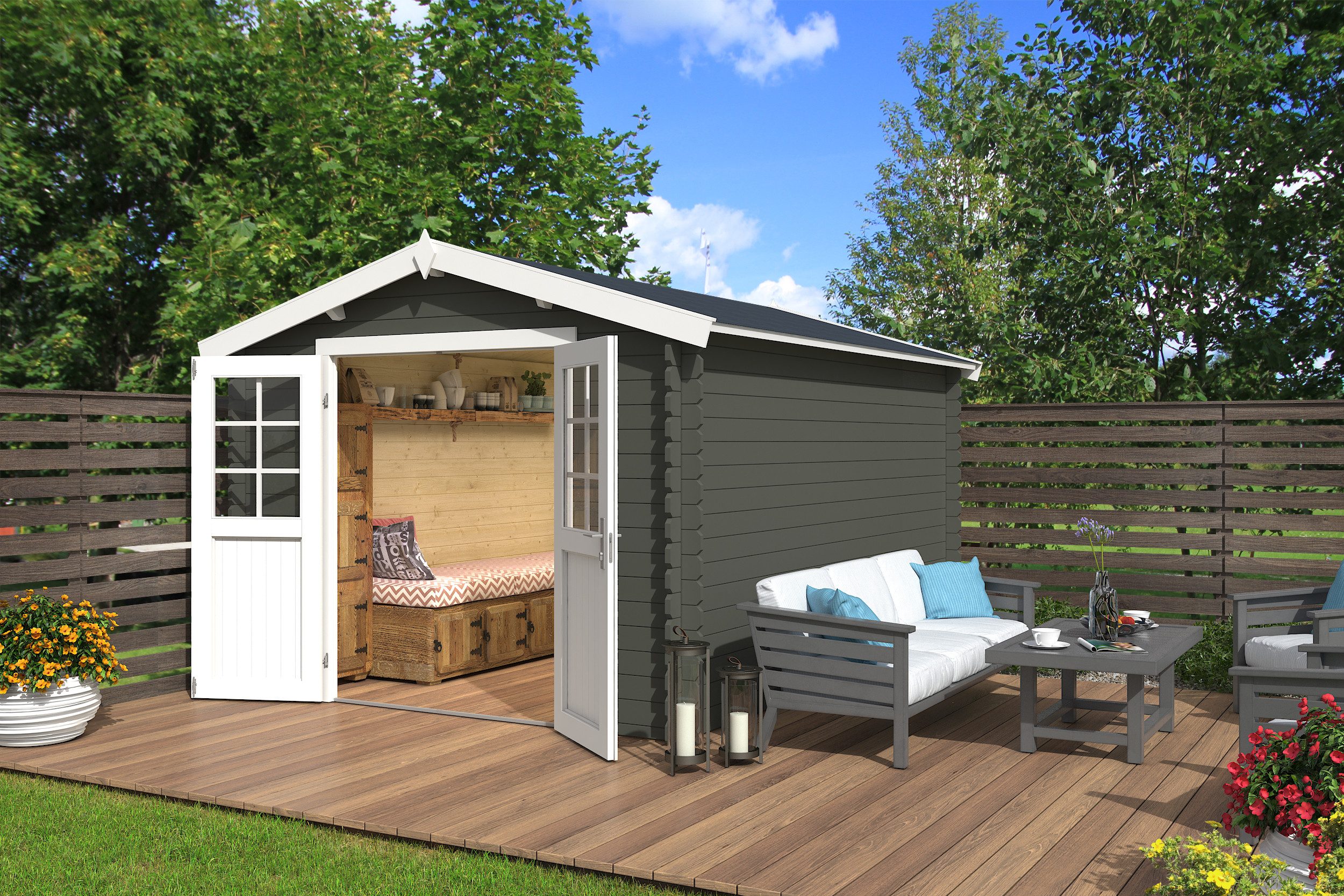 Nordic Holz Gartenhaus Norah 380, BxT: 307,2x400 cm