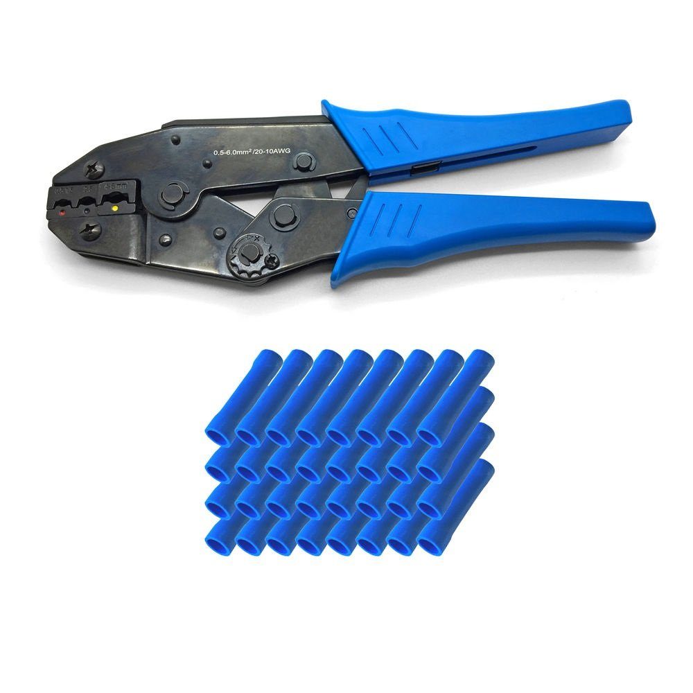 ARLI Crimpzange ARLI Handcrimpzange 0,5 - 6 mm² + 50 Stossverbinder blau 1,5 - 2,5 mm²