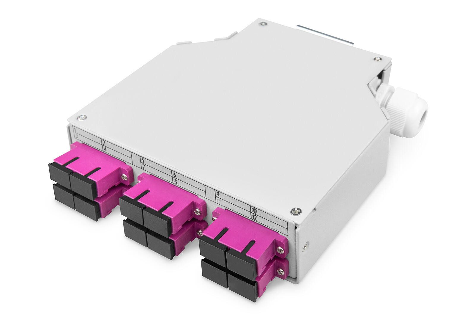 Digitus LWL-Hutschienenbox, MM-OM4, bestückt, mit SC-Adapt Netzwerk-Switch