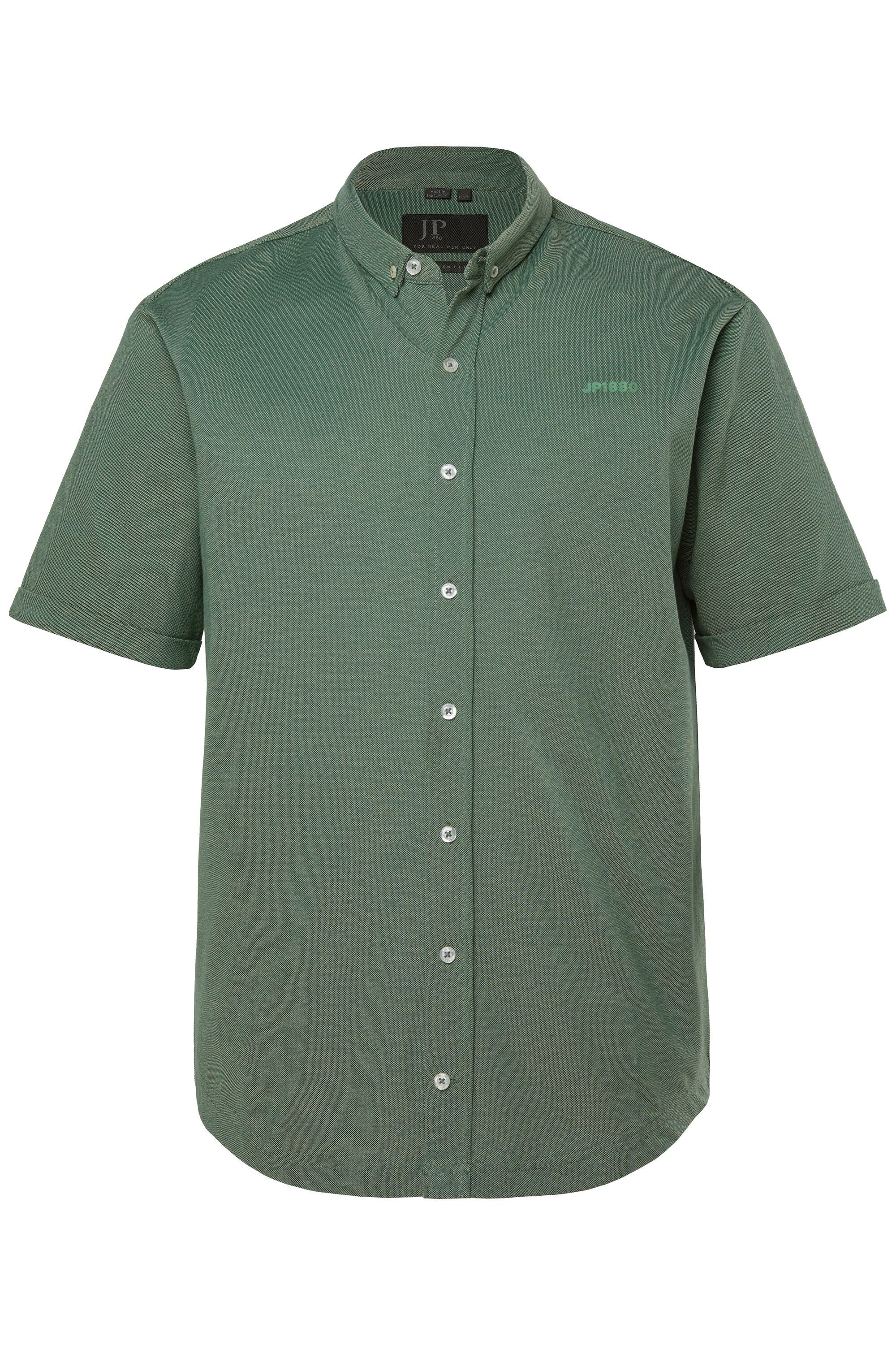 JP1880 Kurzarmhemd Hemd Halbarm extraleichter Piqué Buttondown-Kragen – Bild 2 von 4