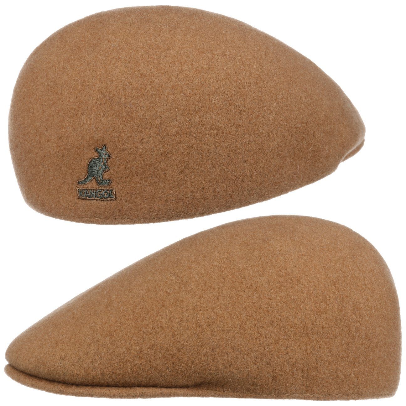 Kangol Flat Cap (1-St) Schiebermütze mit Schirm hellbeige