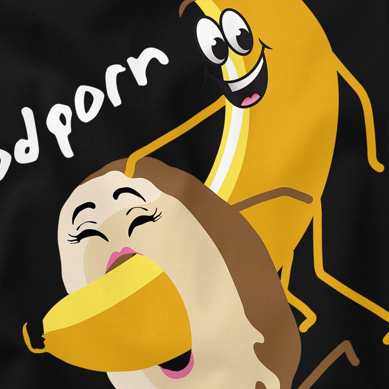 lustig Donut Moonworks® Food mit Banane Motiv MoonWorks Print-Shirt Spruch Schokolade bedruckt Baumwolle Porn Print Funshirt Herren T-Shirt