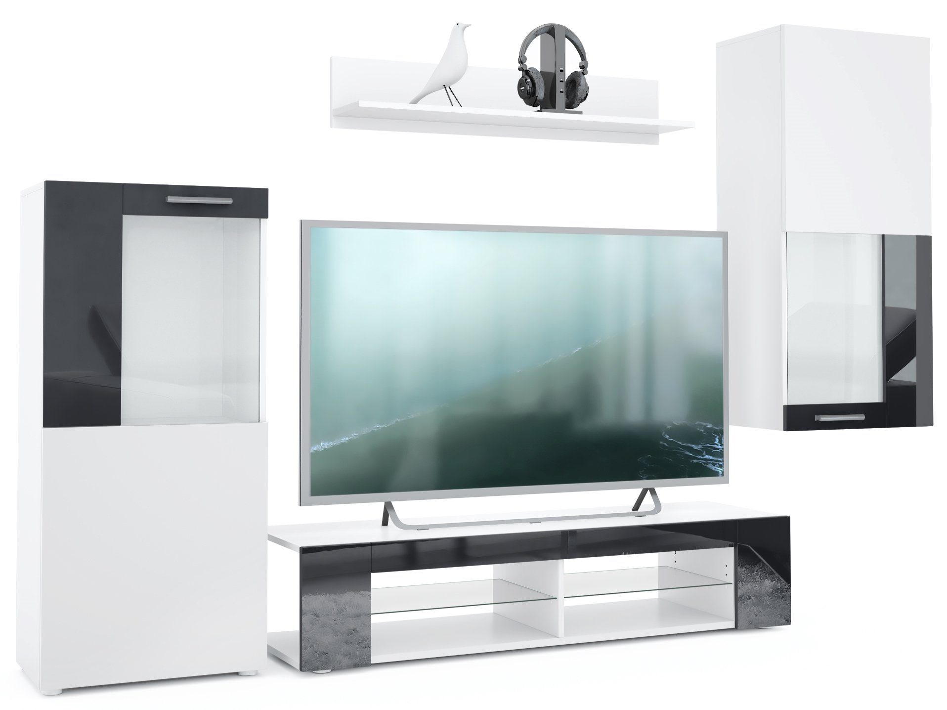 Absetzungen in Schwarz Hochglanz