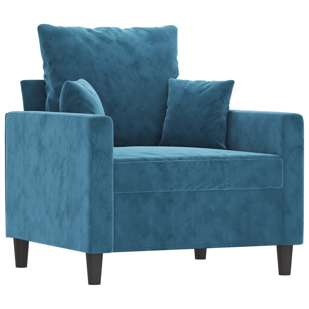 vidaXL Sessel, Loungesessel Blau 60 cm Samt