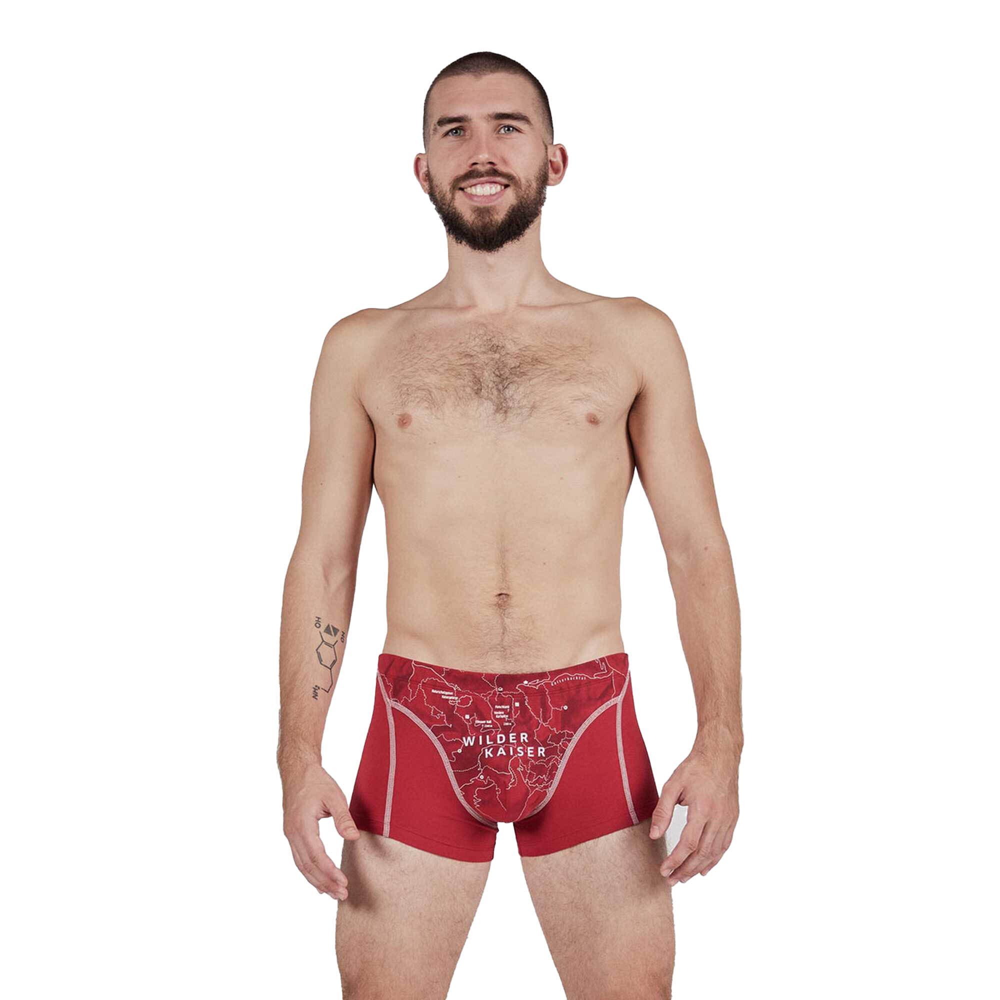 Ein schöner Fleck Erde Bio-Baumwolle Herren Boxershorts Shorts, Kaiser Print, Wilder - Boxer (Kaminrot)