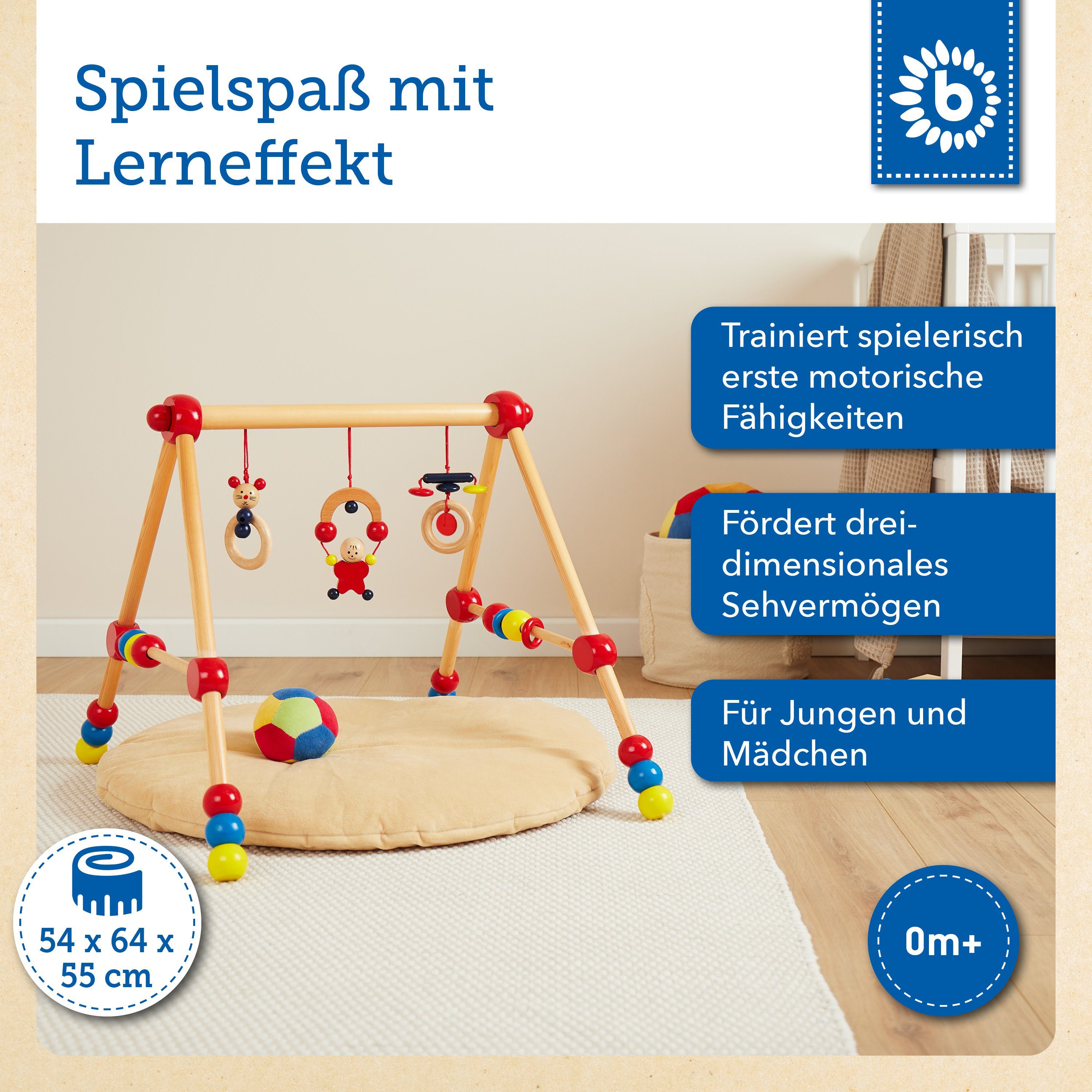 BIECO Baby Gym Bieco Spieltrapez höhenverstellbar Spielbogen Baby Holz