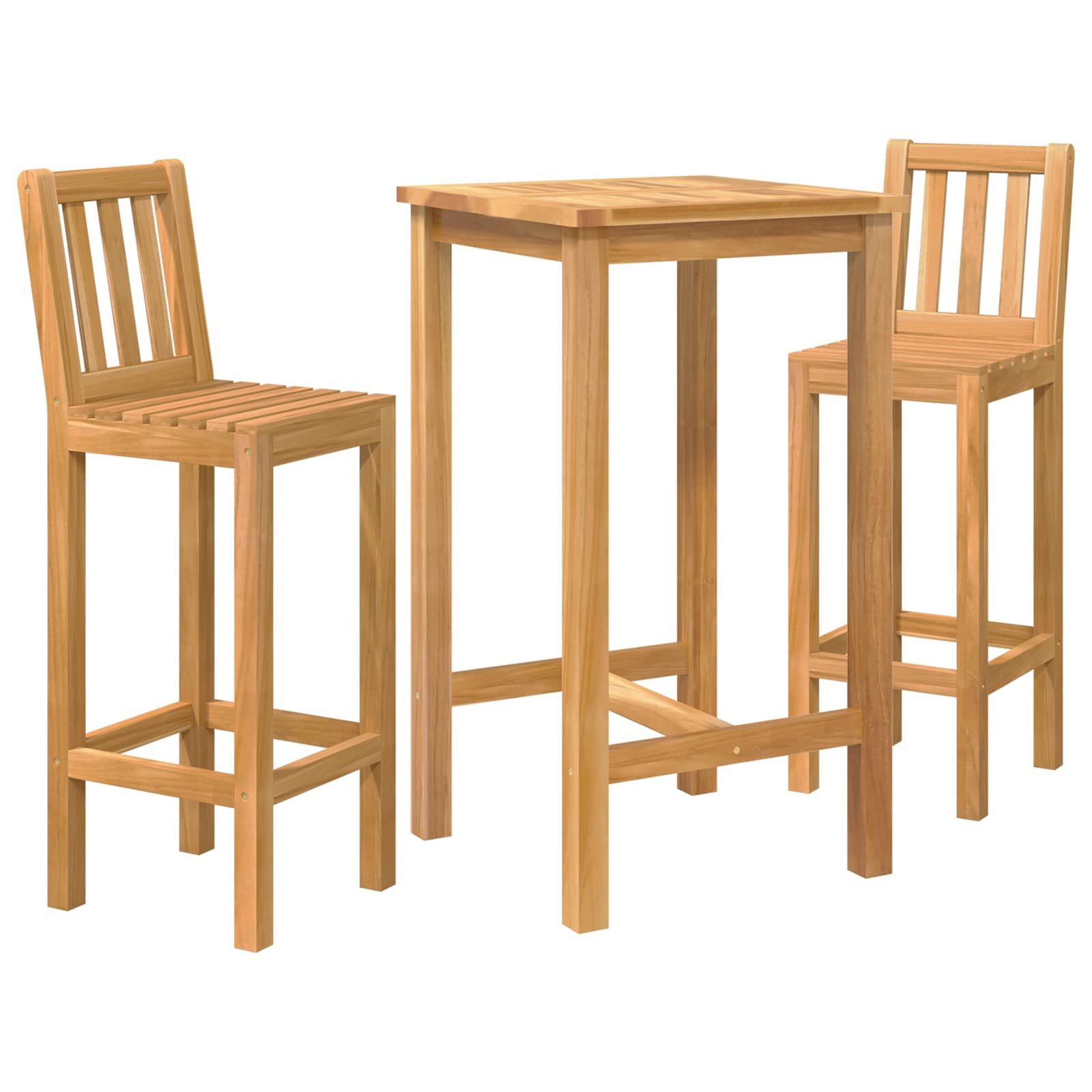 vidaXL Gartenlounge-Set Outdoor Bar Set 3 Stk. Unbehandelt Massivholz, (3-tlg)