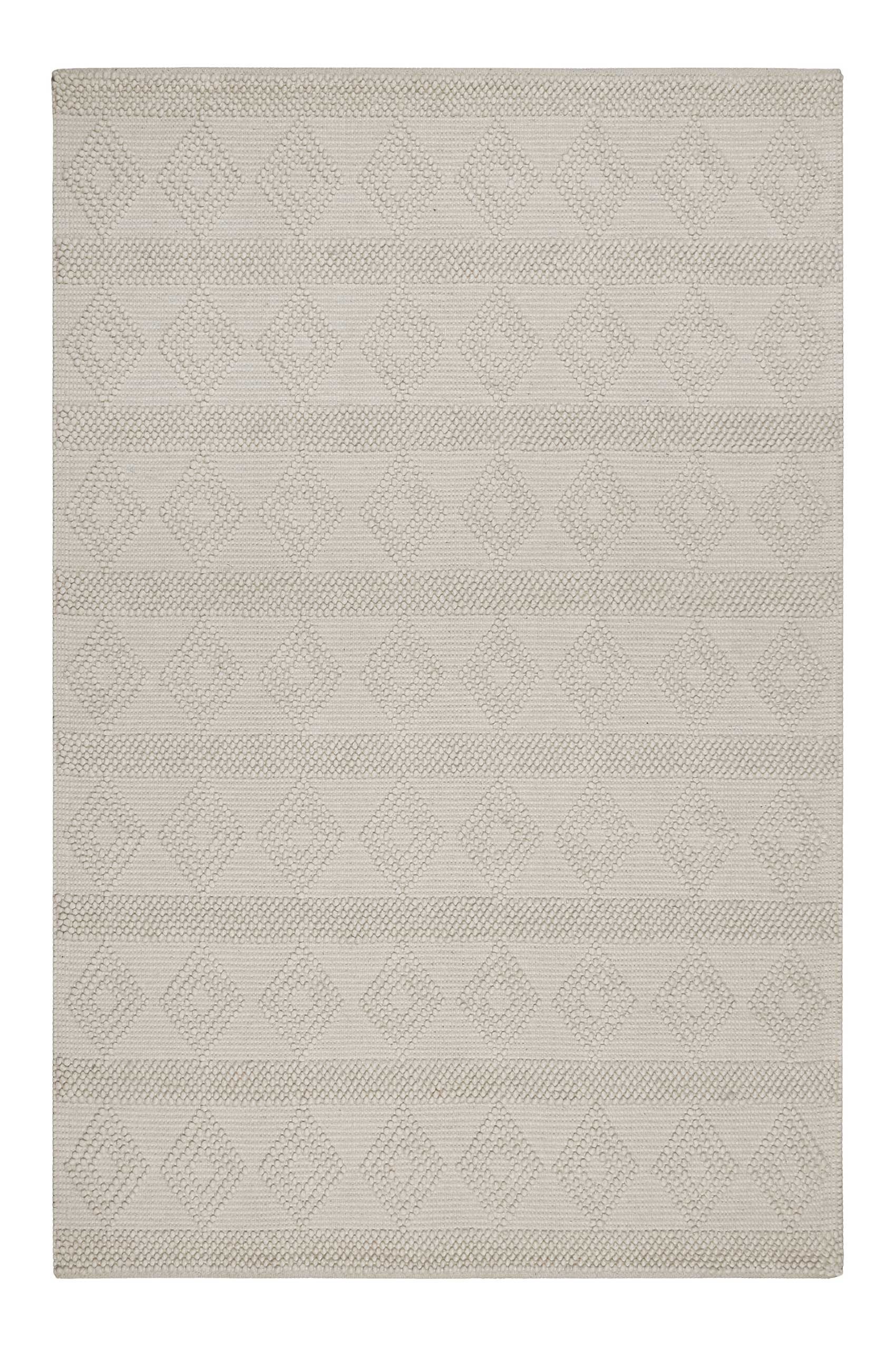 Esprit Teppich Emmy, rechteckig, Höhe: 8 mm, Wollteppich, handgewebt, kurzflor, natürlich, geometrisch