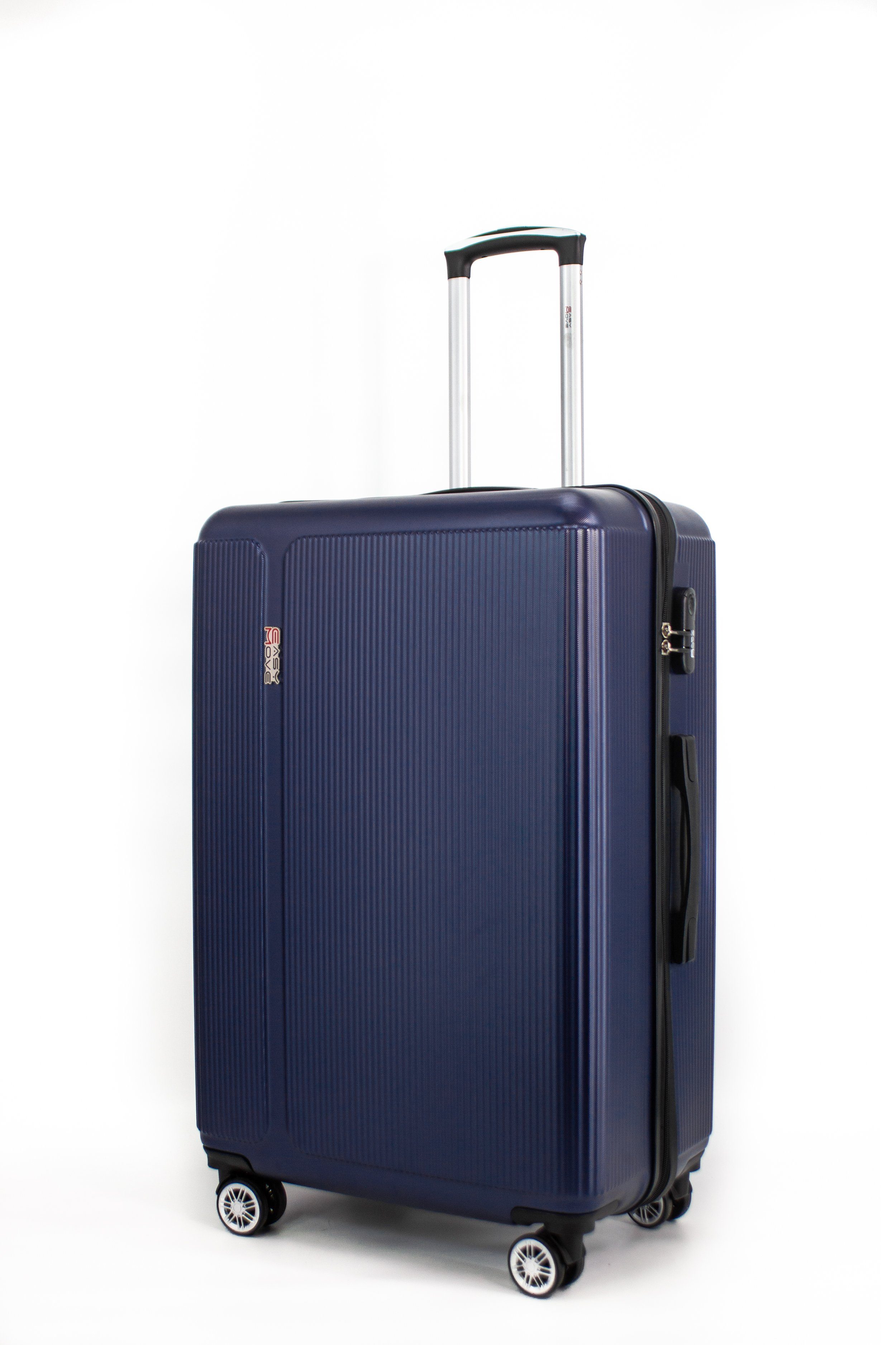 Hartschalen-Koffer,360° Doppelrollen, Ginevra ABS, Blue 100% Dark IATA Hartschalen-Trolley 55,Reisekoffer Move Konform Easy