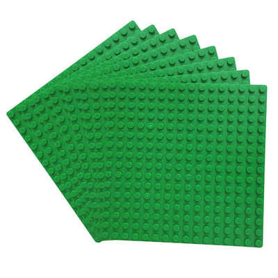 Katara Konstruktionsspielsteine 8er Grundbauplatten, 16x16 Noppen, 13 cm x 13 cm, (8er Set), Kompatibel