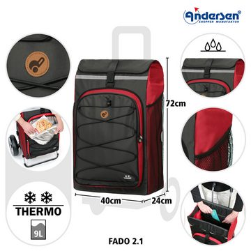 Andersen Einkaufsshopper Tura Shopper mit Tasche Fado 2.1 in Rot oder Schwarz