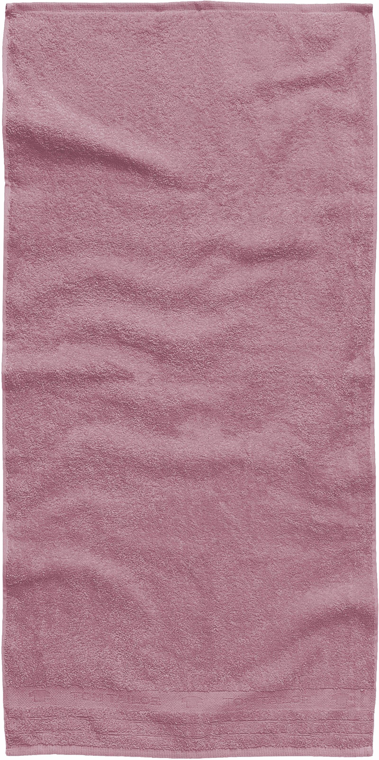 TOM TAILOR HOME Badetuch Color Bath, Walkfrottee (1-St), mit Logo in Bordüre mauve