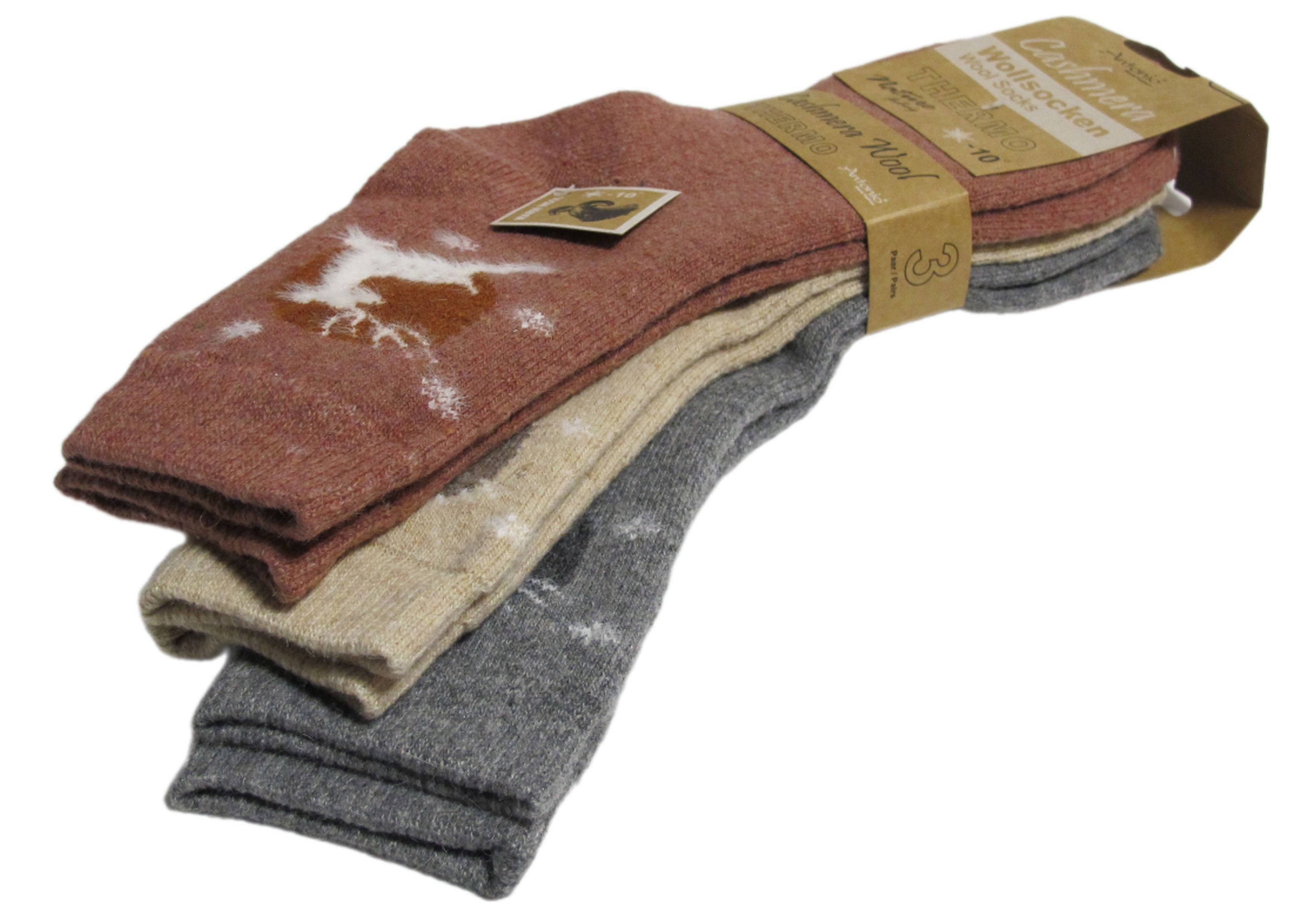 Antonio Thermosocken 3 Paar Wollsocken Socken Damen Thermo Strümpfe Hirsch günstig online kaufen