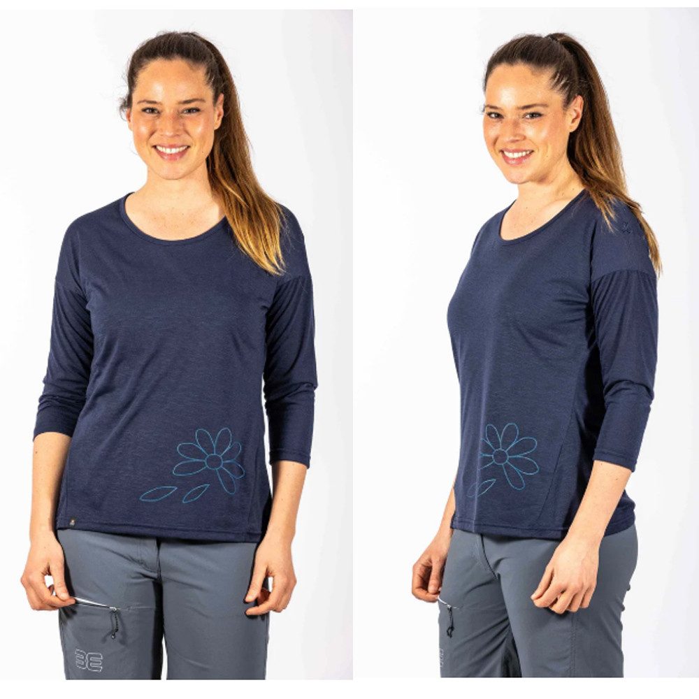 Maul T-Shirt MAUL Damen Shirt Ini II – Oversize 3/4 Shirt, Elastisch, grau