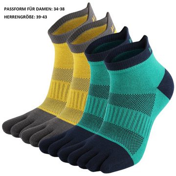 Daisred Zehensocken Toe Socken zehenfreie Paw Sportsocke 2 Paare 38-43