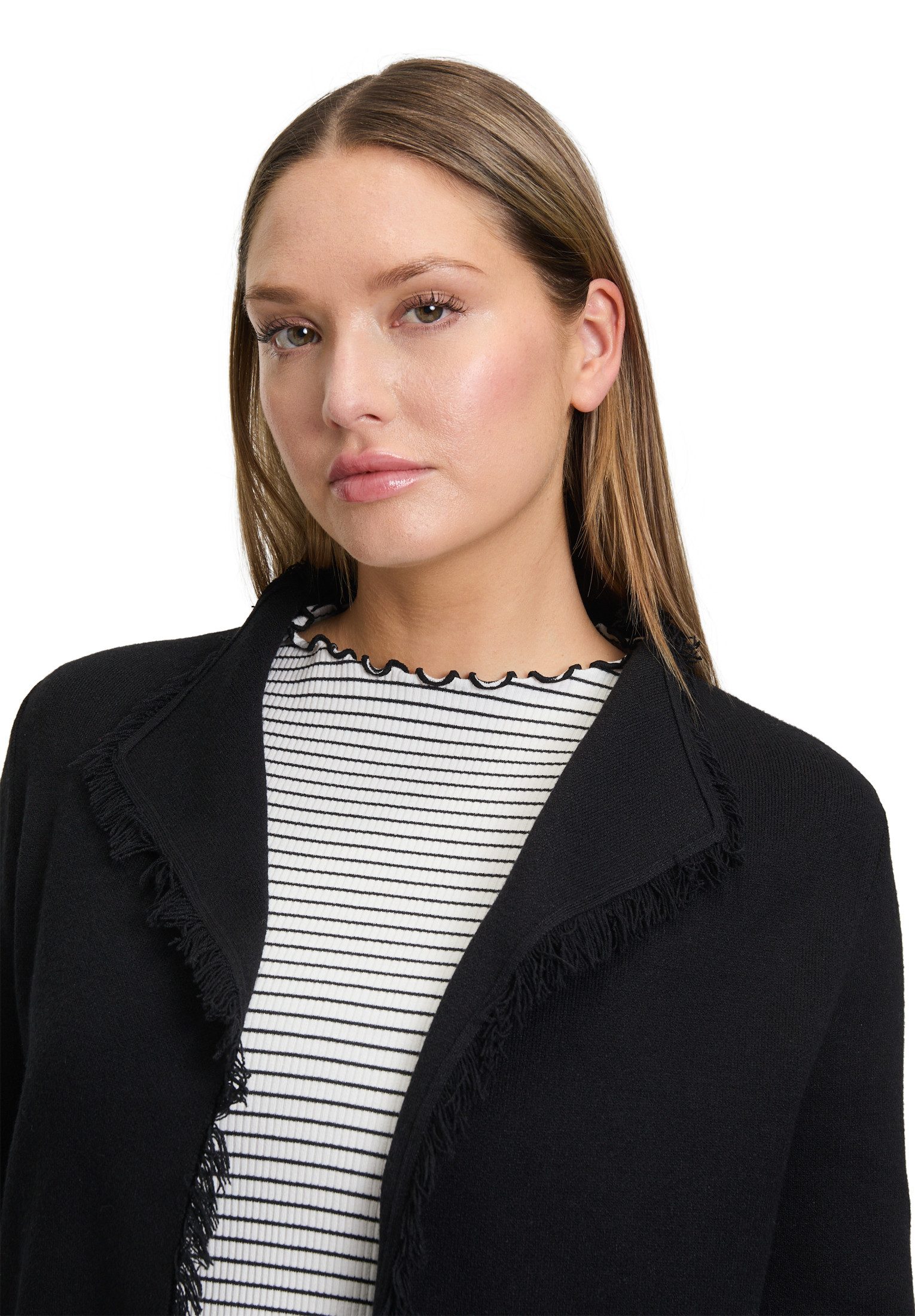 Cartoon Strickjacke Damen mit Fransen (1-tlg)