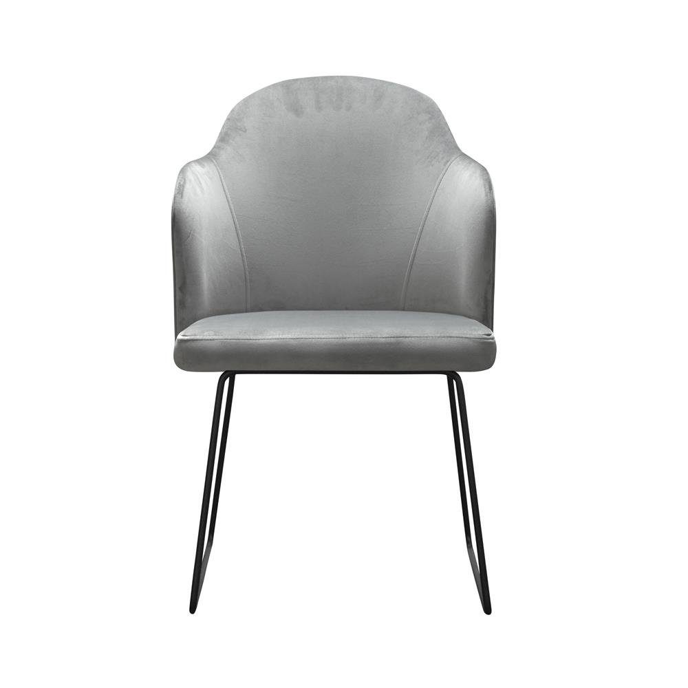 JVmoebel Stuhl, Design Stühle Stuhl Sitz Praxis Ess Zimmer Textil Stoff Polster Warte Kanzlei Grau