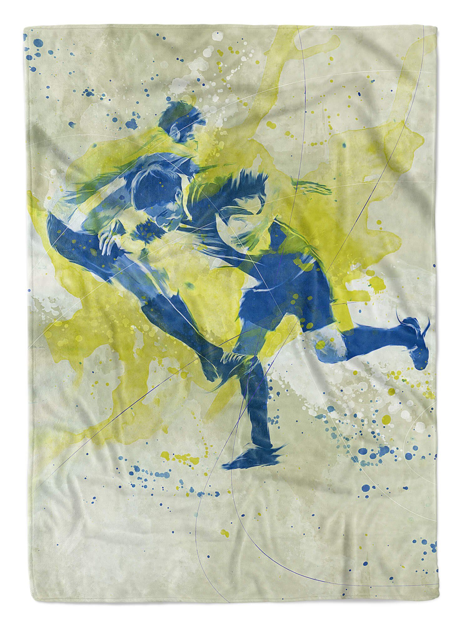 Handtücher SplashArt Sport Handtuch Strandhandtuch Saunatuch Kuscheldecke Kunstvoll Rugby I Sporthan, Baumwolle-Polyester-Mix (1-St), Handtuch