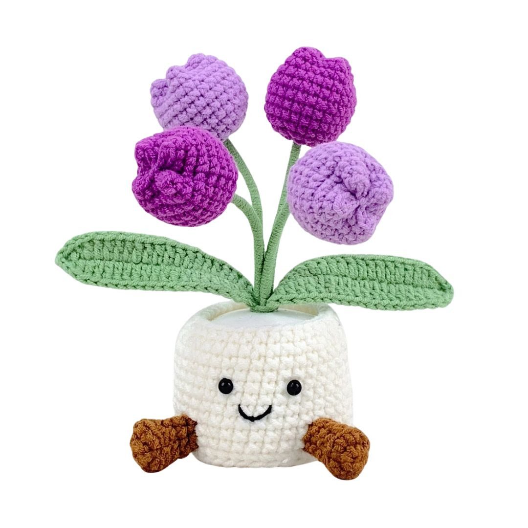 suebidou Dekofigur Gehäkelter Blumentopf verschiedene Designs Häkelblumen, nachhaltig, kreativ
