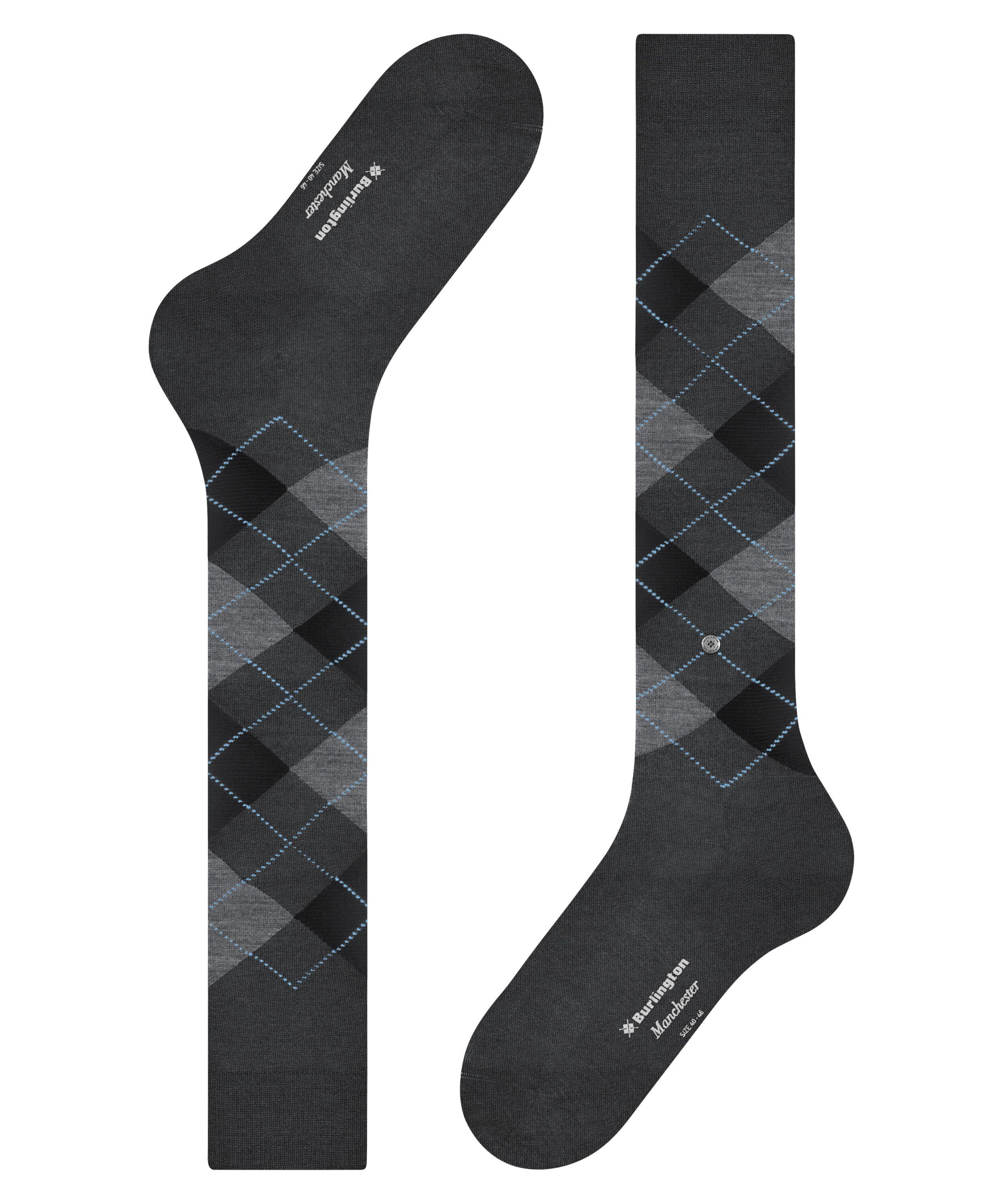 Burlington Kniestrümpfe Manchester Kniestrümpfe (1-Paar) mit elegant schimmernder Baumwolle