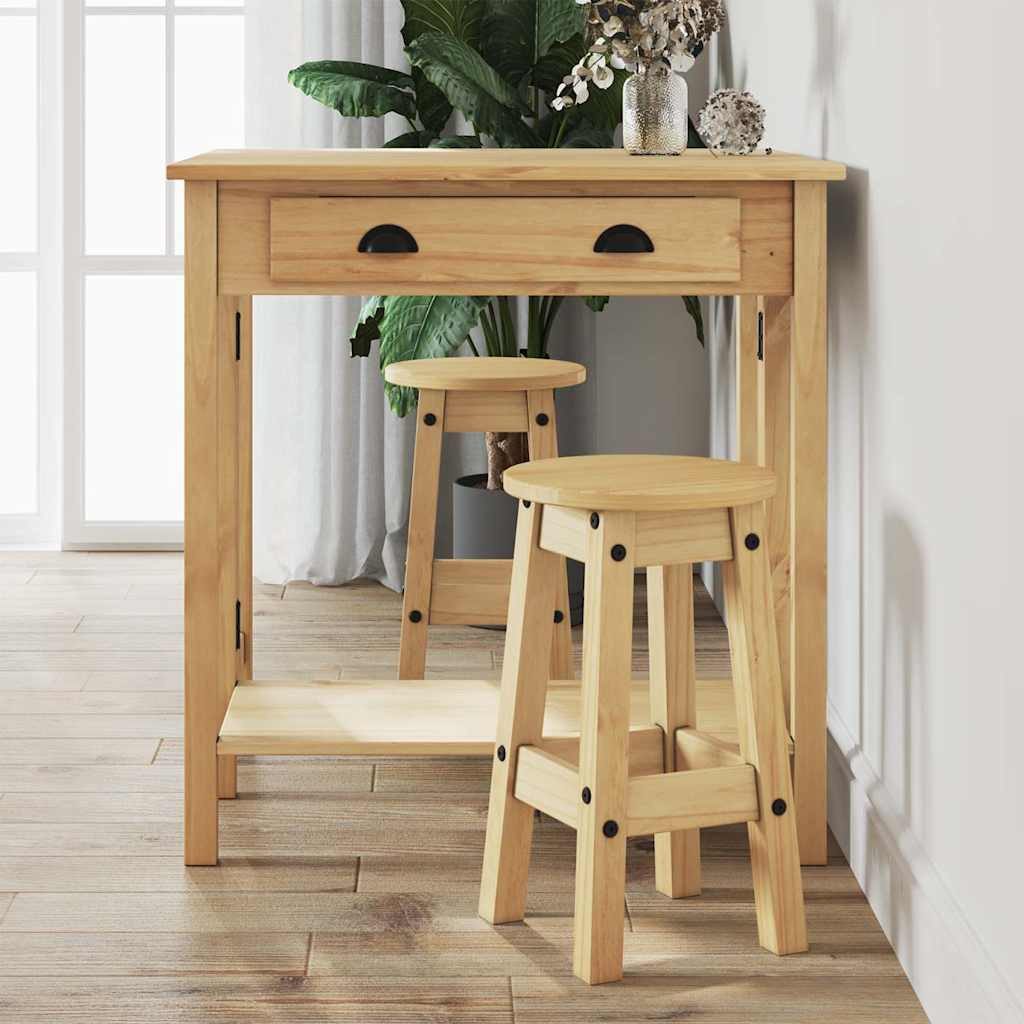 vidaXL Essgruppe 3-tlg. Bar-Set Massivholz Kiefer, (1-tlg)