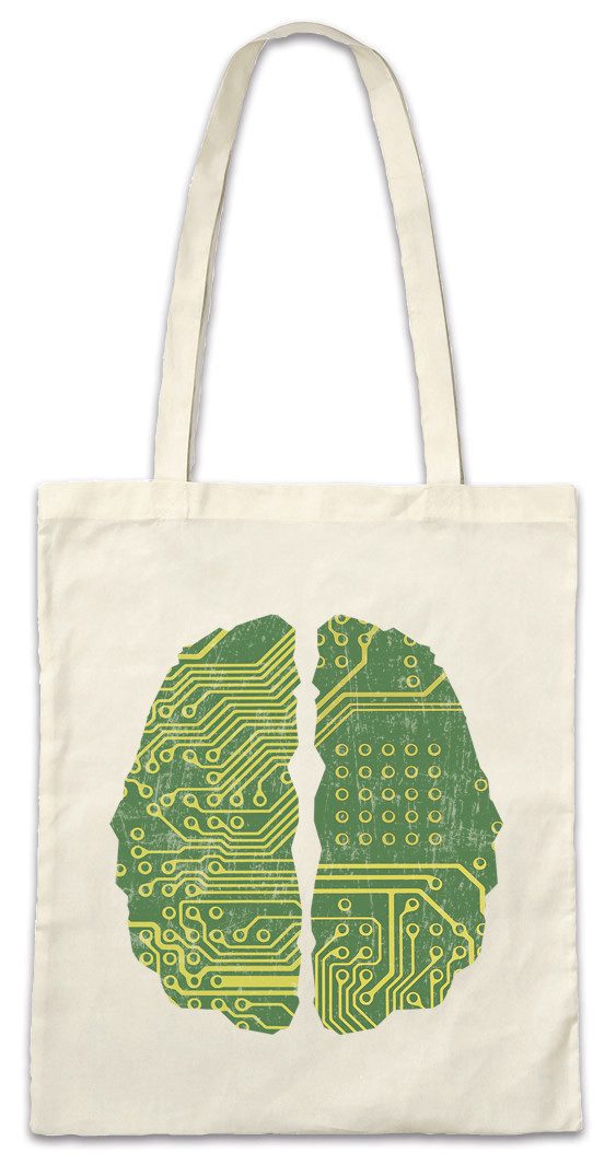 Beuteltasche Cybernetics Brain Stofftasche Techniker Elektro Engineer Kybernetik