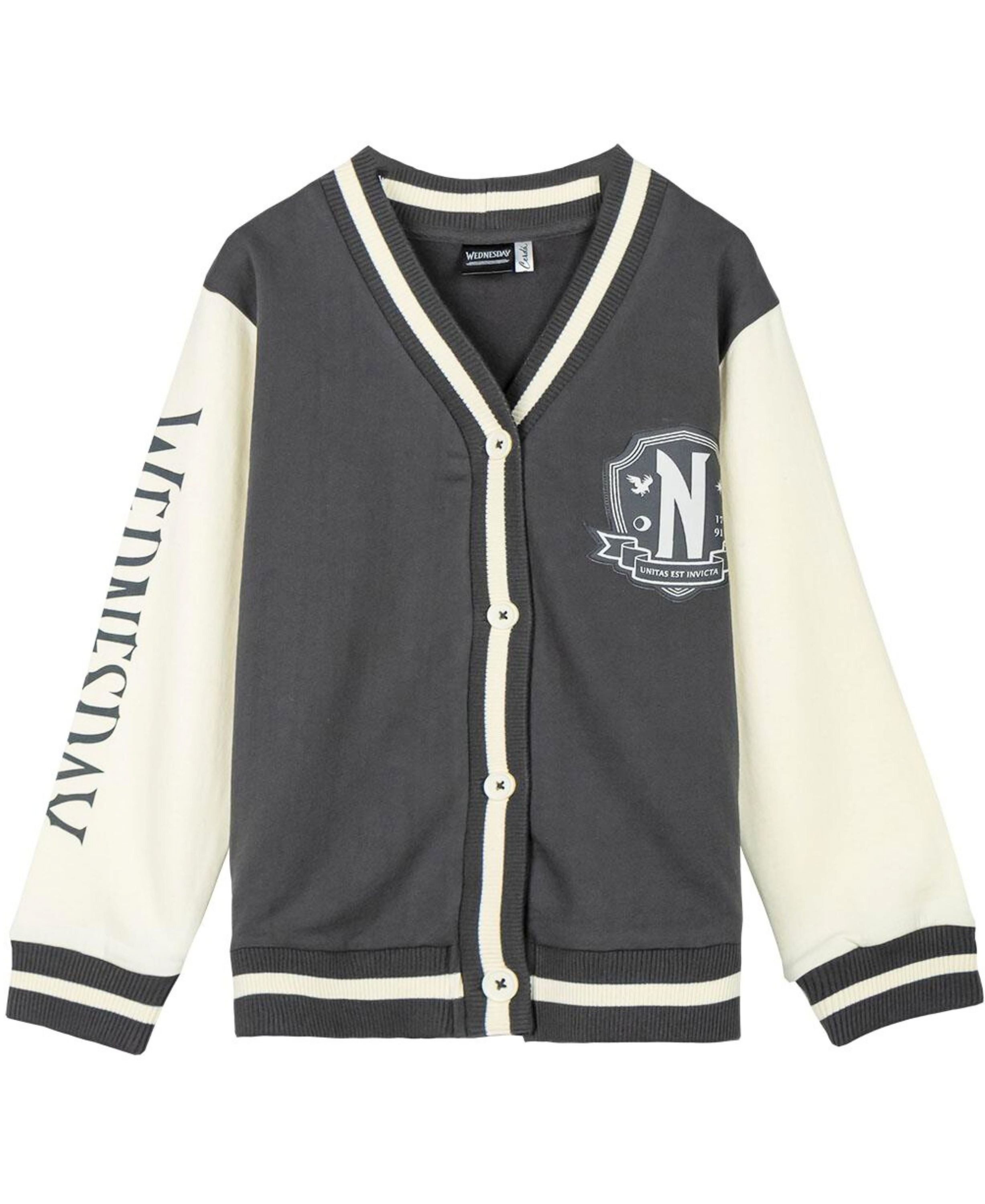 Wednesday Sweatjacke Nevermore Academy Mädchen Collegejacke Розмір 122-158 cm