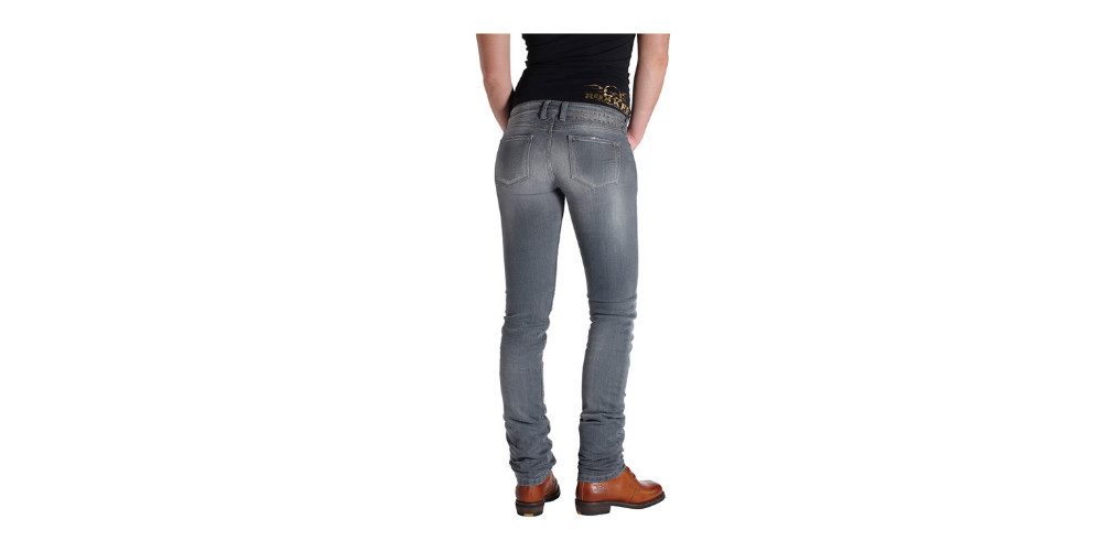 Rokker Motorradhose The Donna Grey Damen Motorrad Jeans Atmungsaktiv wasserabweisend protektoren abriebfest – Bild 4 von 4