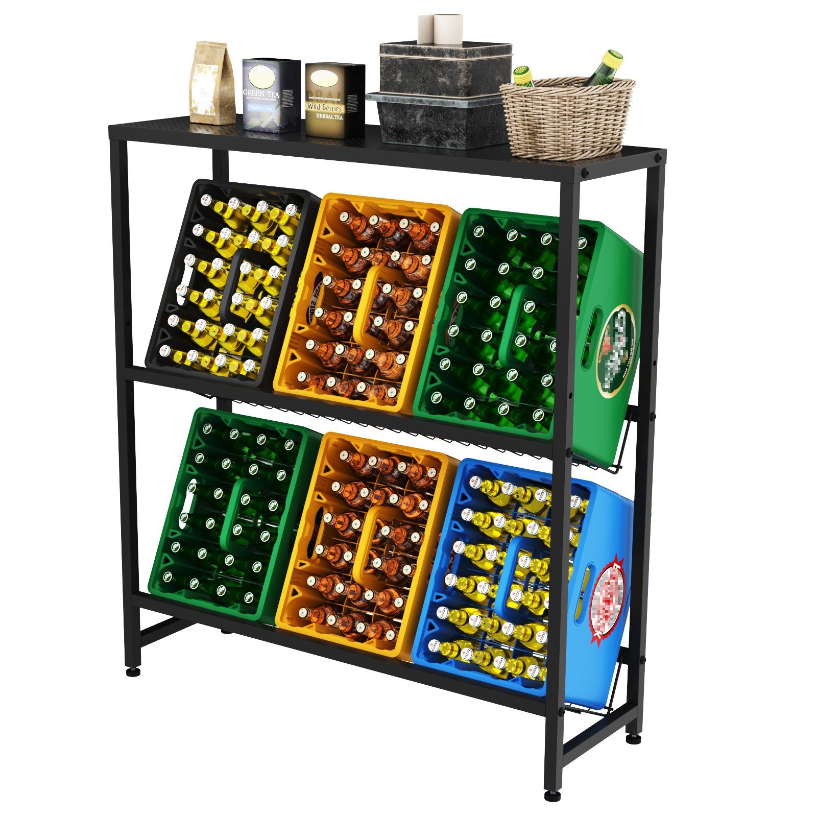 Rainsworth Standregal Getränkekistenregal mit Gitterhalterung, Weinkisten W günstig online kaufen