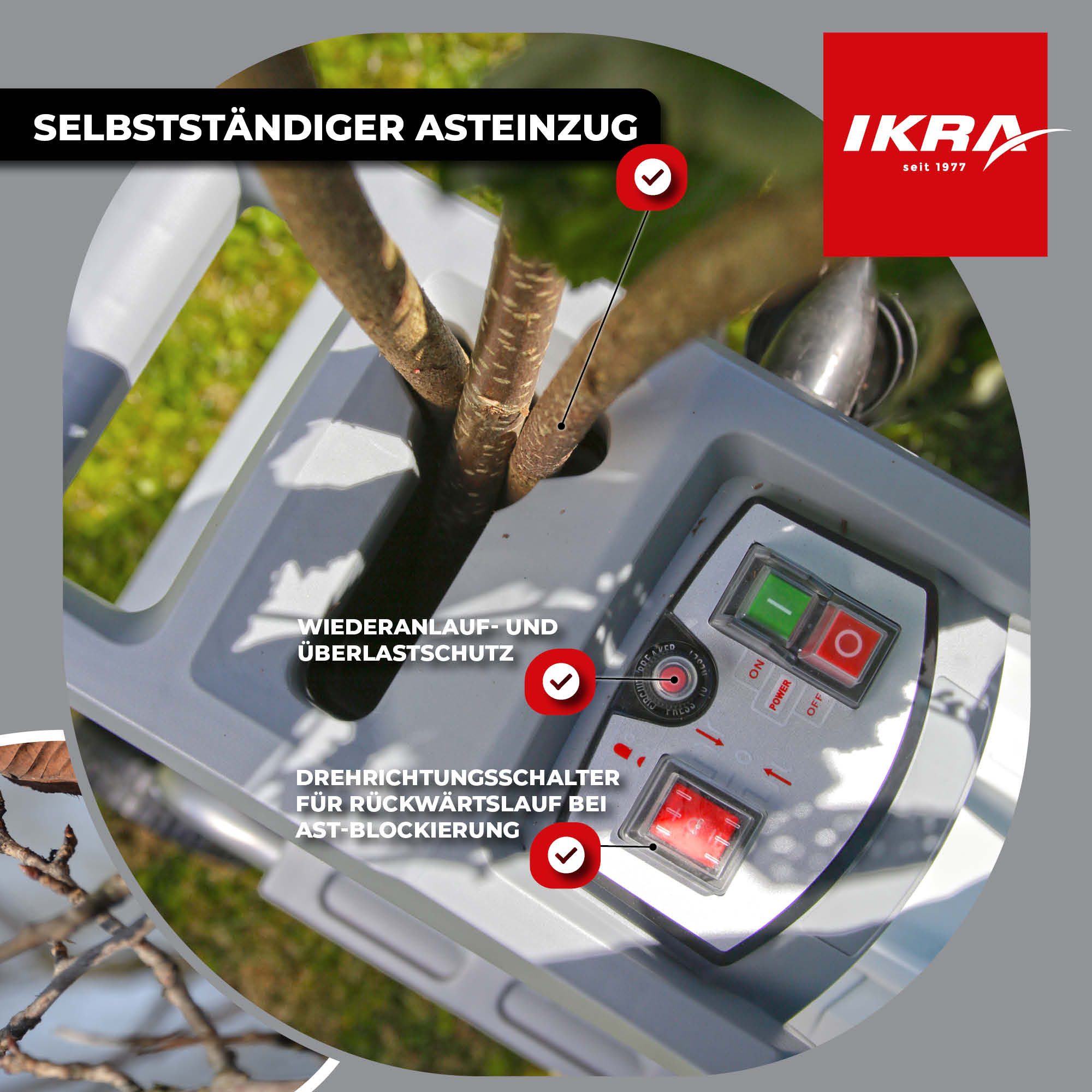 ikra GmbH Häcksler ILH 2800, 4,4 cm max. Astdurchmesser, (inkl. Stopfer & Fangkorb 60 Liter), 2800 W, Walzenhäcksler – Bild 4 von 5