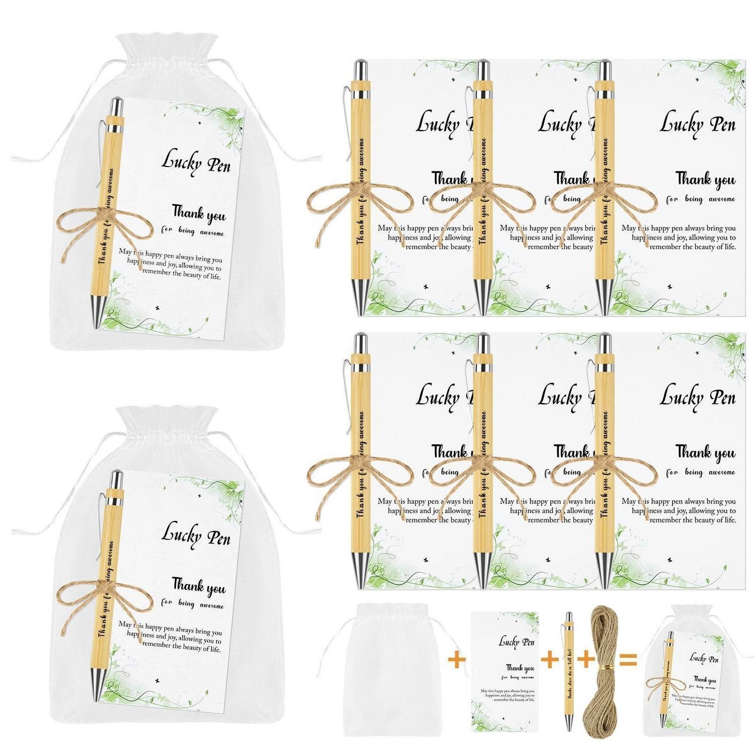 LuxusKollektion Druckkugelschreiber Holz Kugelschreiber Geschenkset 6er Pack Schwarz