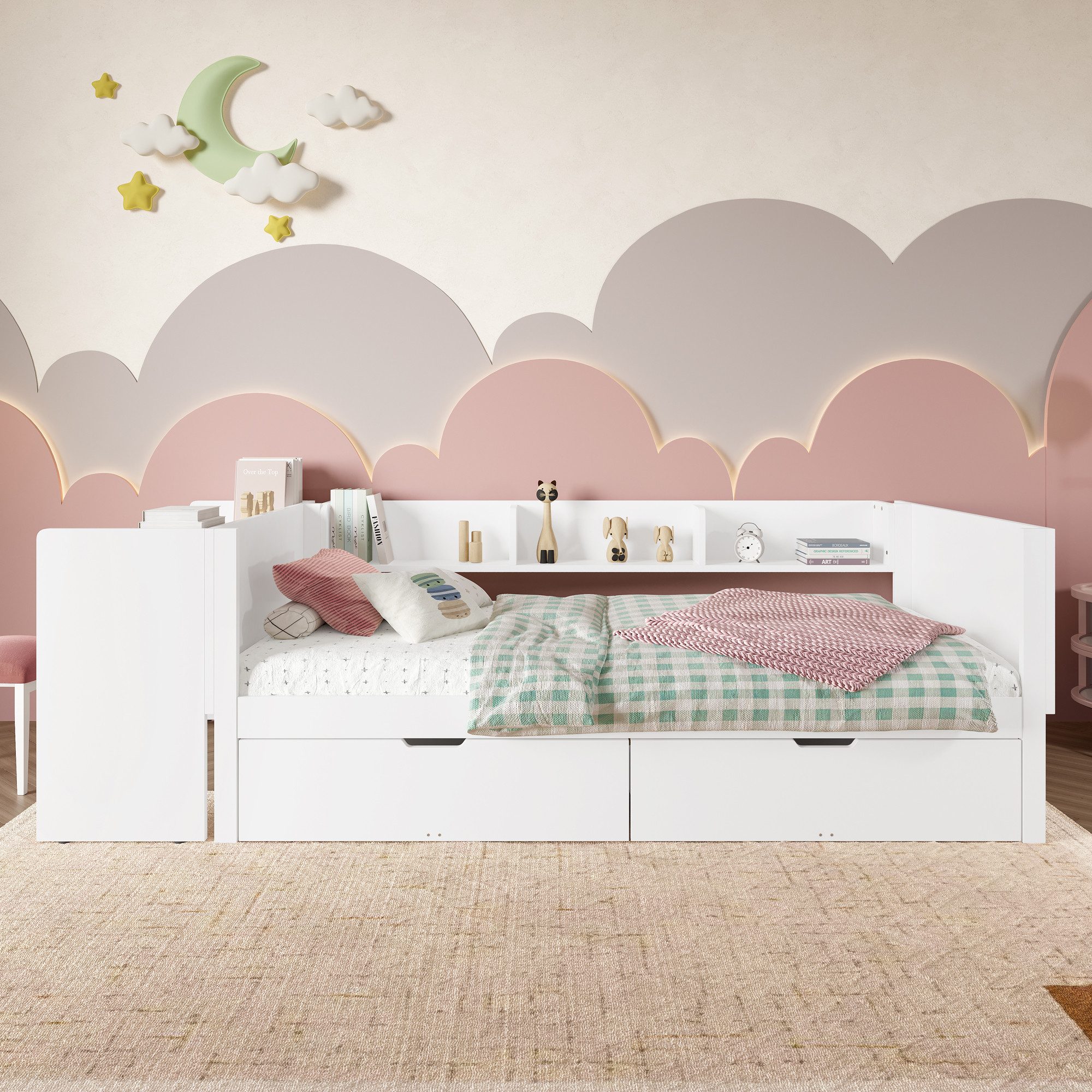 STILVORA Kinderbett 90×200 mit schreibtisch und günstig online kaufen