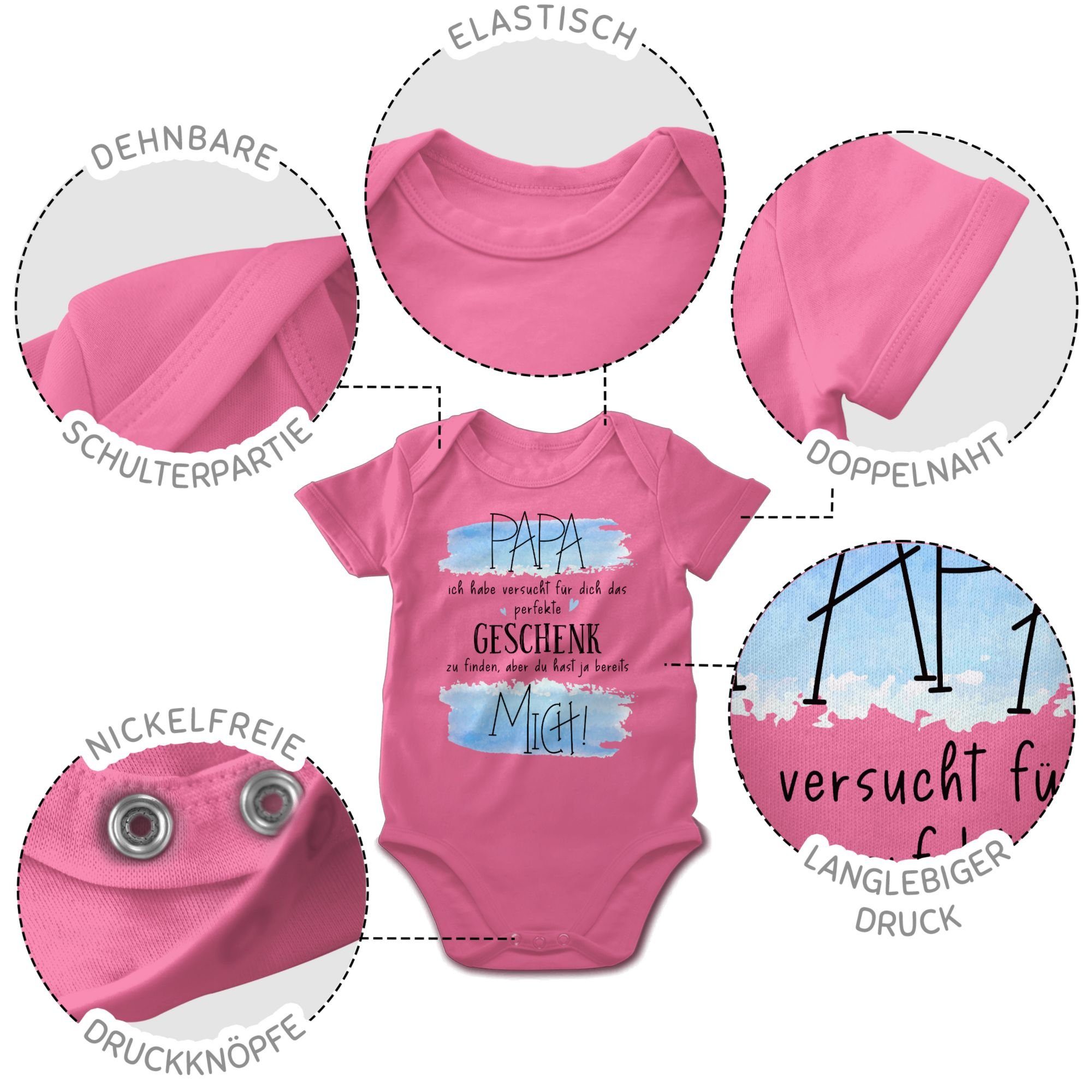 Shirtbody Papa - 3 finden das für Shirtracer Pink perfekte habe Baby ich versucht Gesc Dich zu Geschenk Geschenk Vatertag
