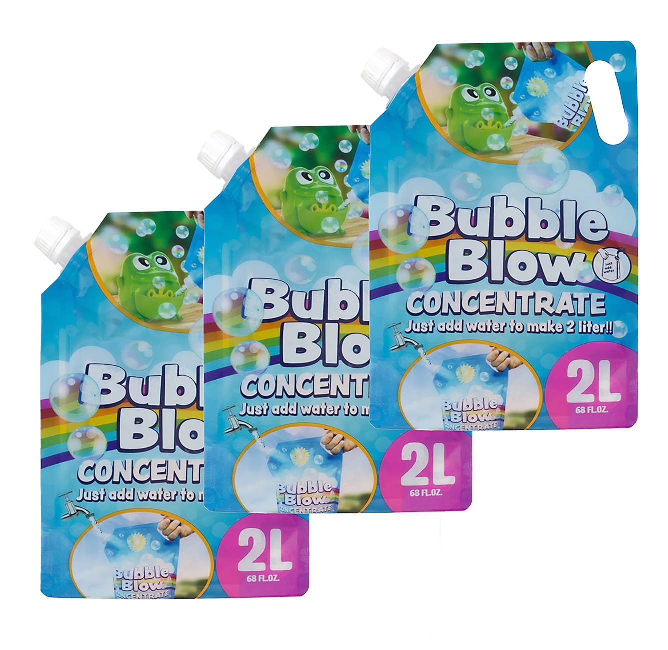 Bubble-Store Seifenblasenspielzeug 3x Nachfüllbeutel je 650 ml, Seifenblasenkonzentrat