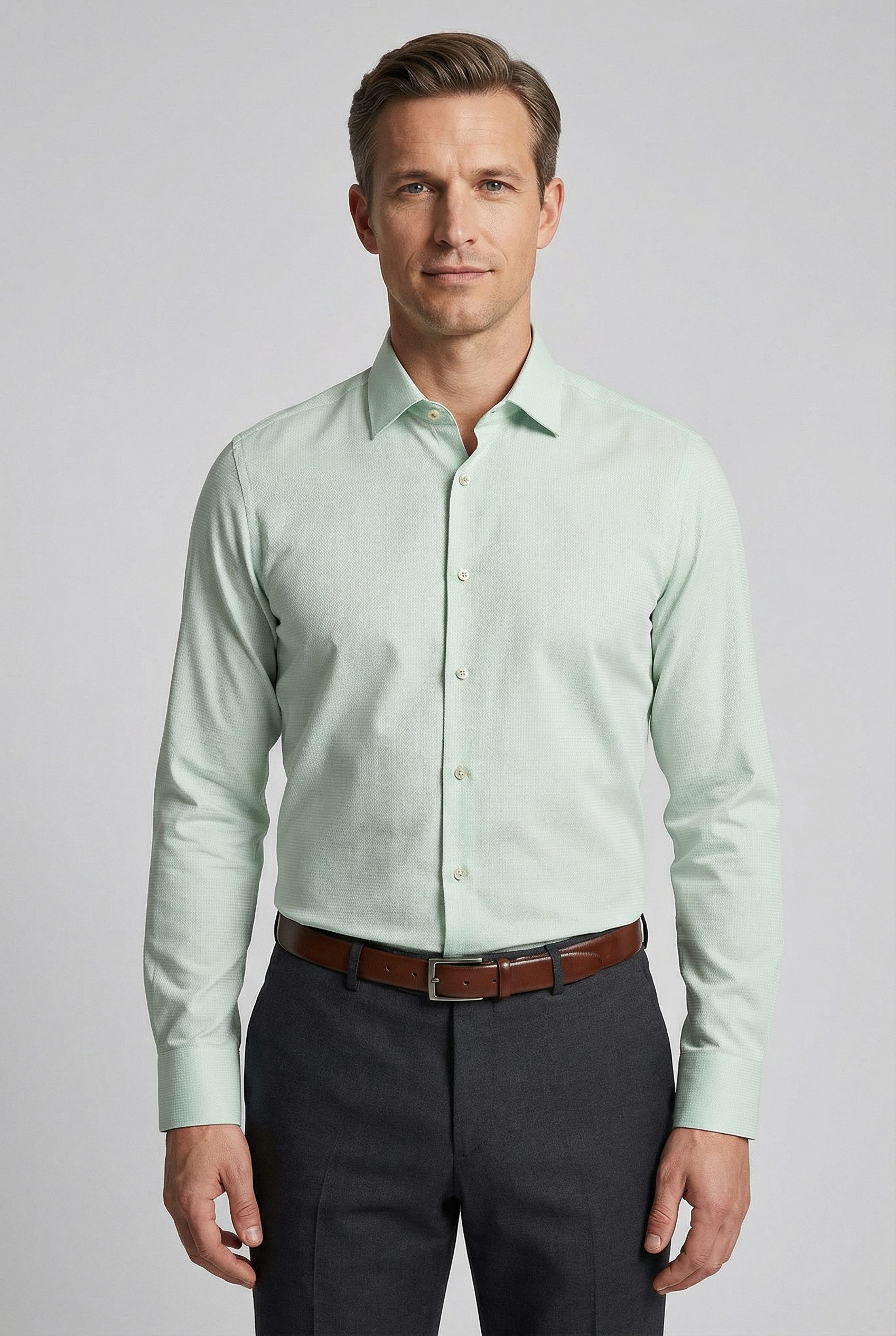 OLYMP Langarmhemd Level Five Under-Button-down-Kragen, Businesshemd, body fit, fein strukturiert