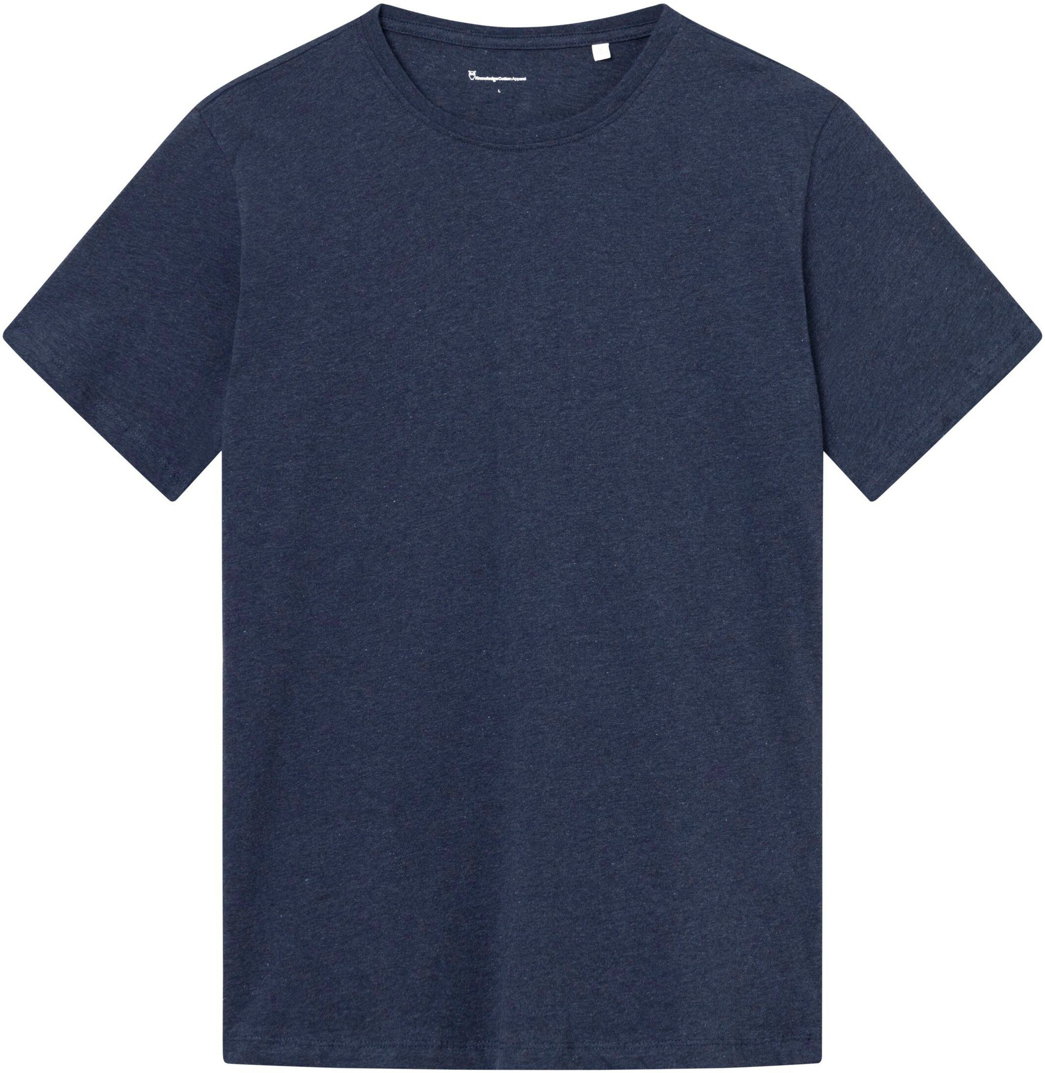 Blue melange Basic in Shirt T-Shirt Passform Insigna gerader Apparel KnowledgeCotton