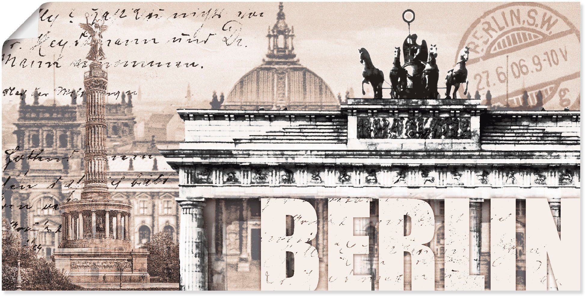 als Artland II, Größen (1 St), Deutschland Wandaufkleber oder Leinwandbild, Berlin Wandbild Poster versch. Alubild, in