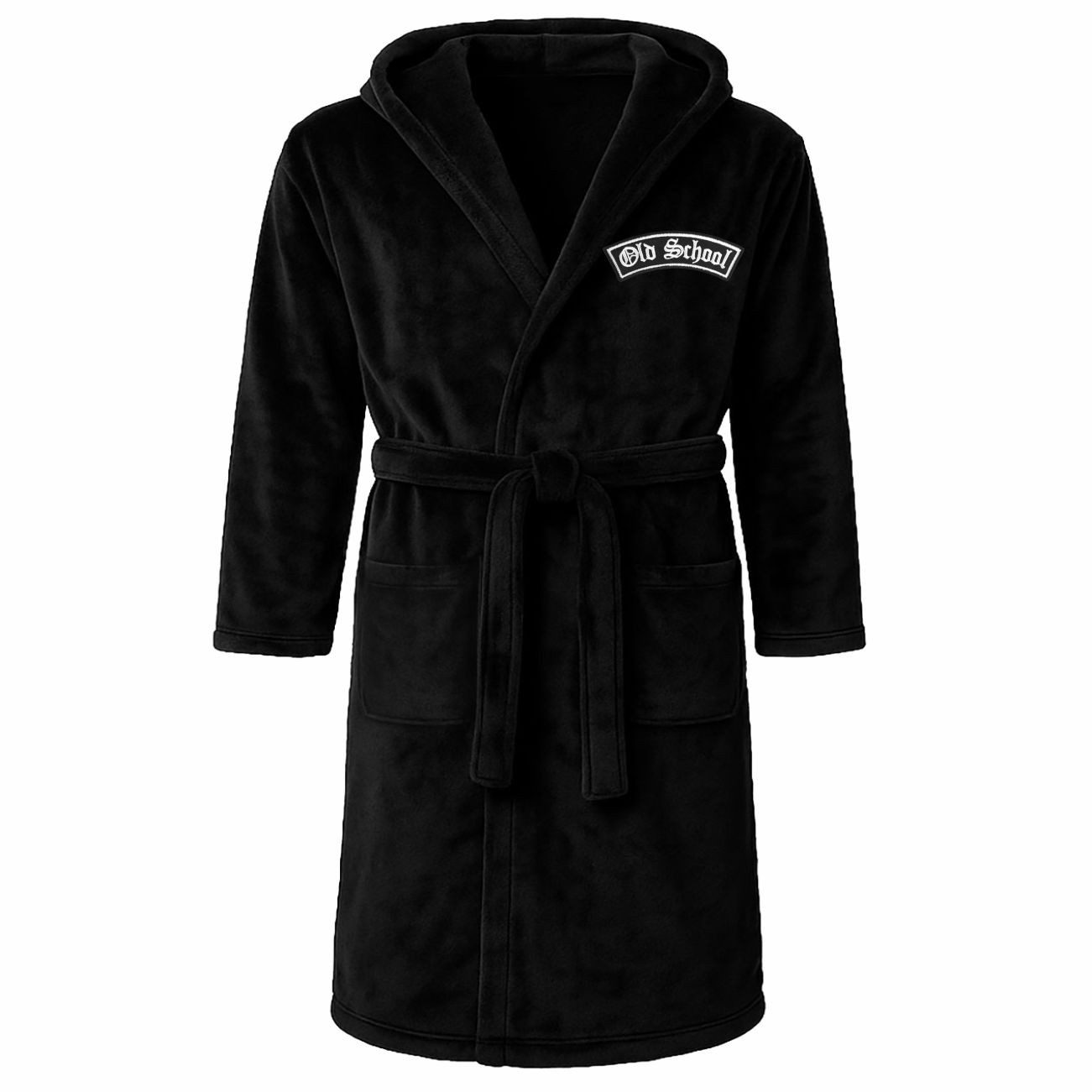 deinshirt Bademantel Old School, lange Länge, 100% Polyester, Kapuze, Binde günstig online kaufen