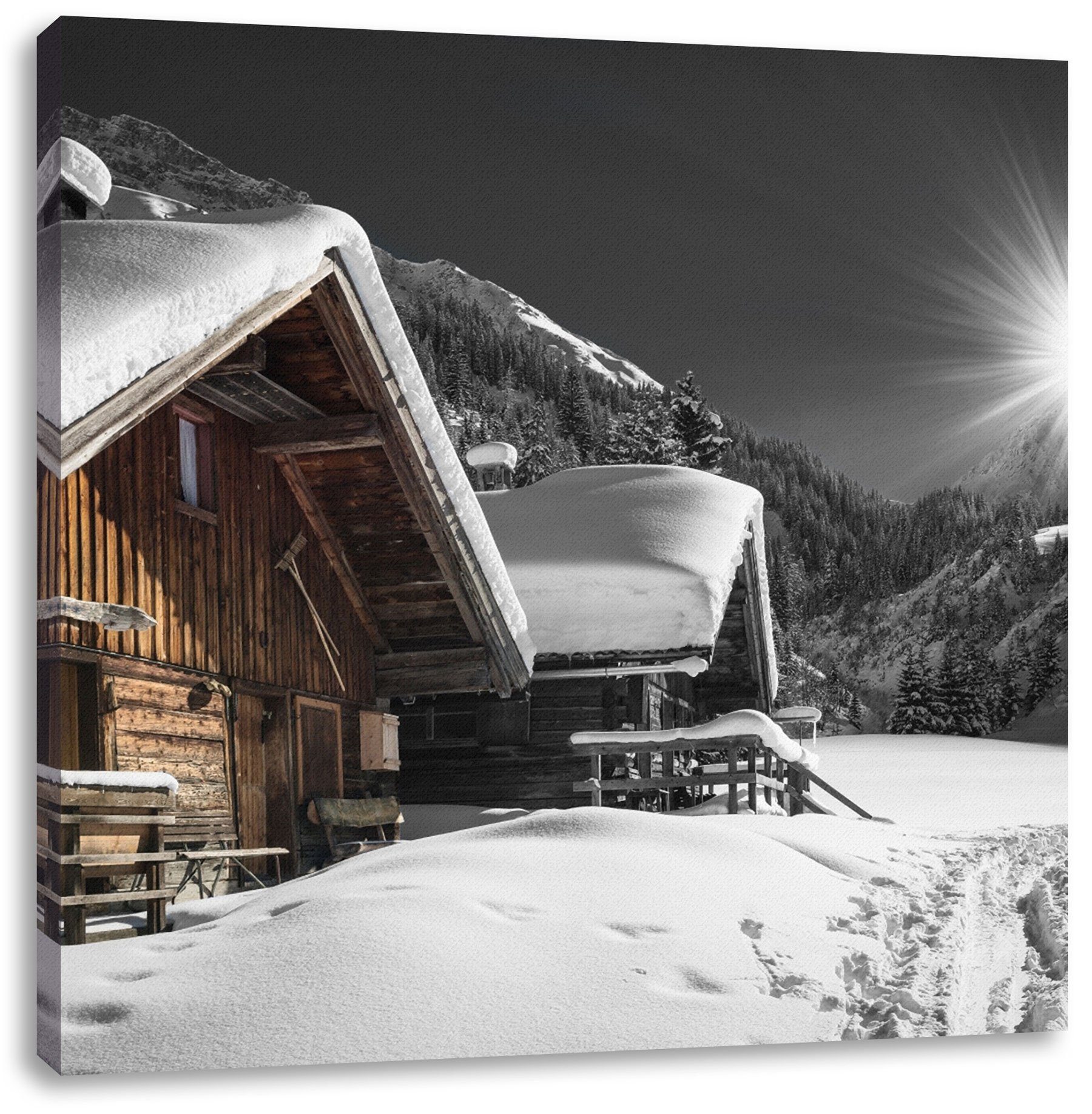 Leinwandbild Alpenhütten